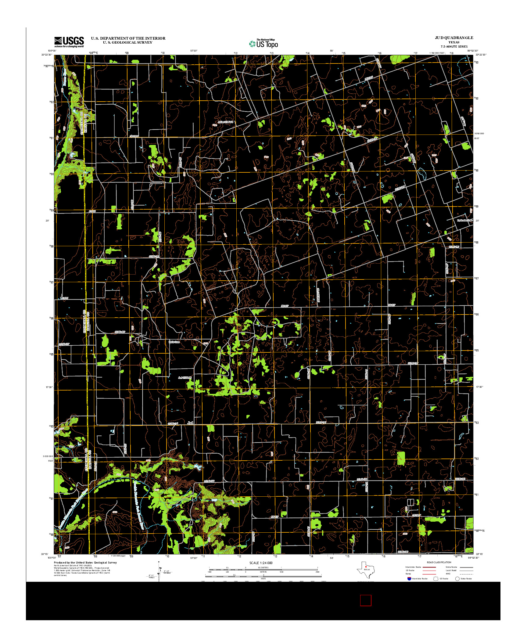 USGS US TOPO 7.5-MINUTE MAP FOR JUD, TX 2013