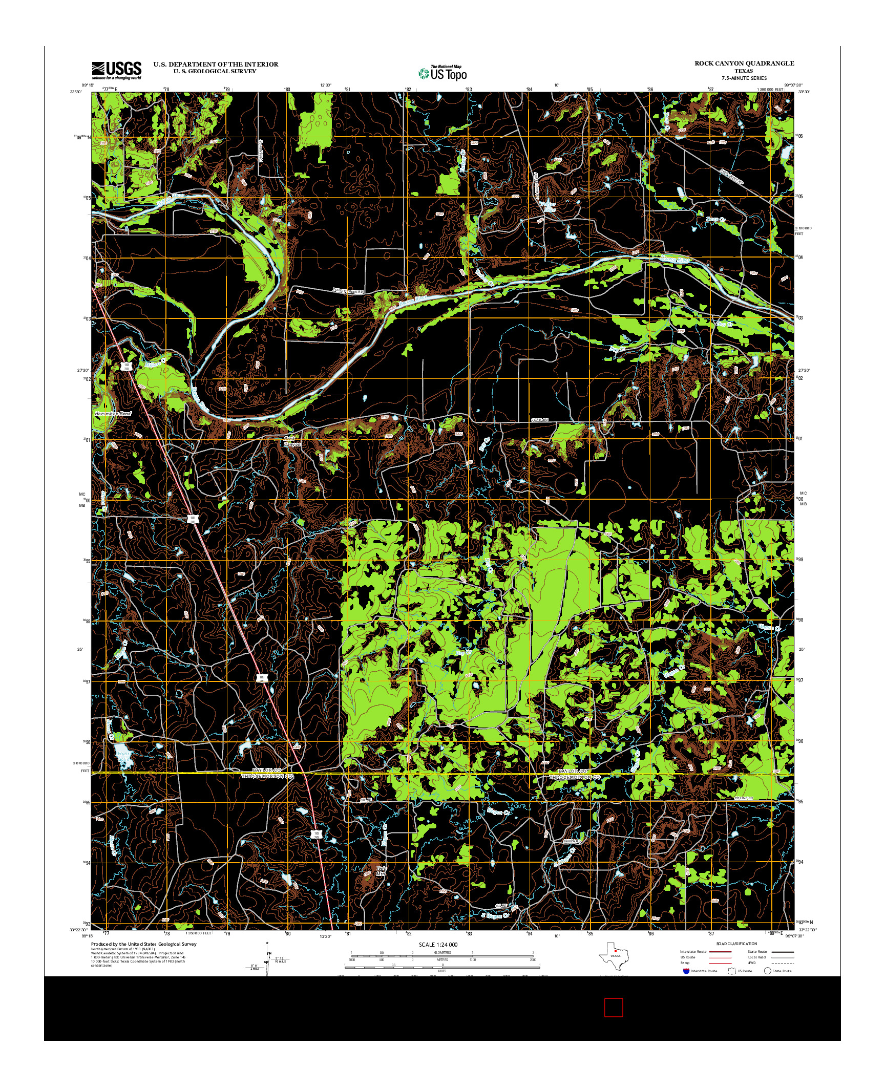 USGS US TOPO 7.5-MINUTE MAP FOR ROCK CANYON, TX 2013