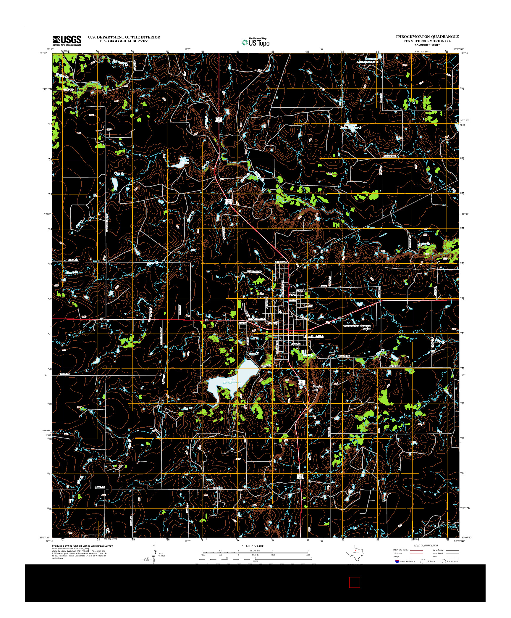 USGS US TOPO 7.5-MINUTE MAP FOR THROCKMORTON, TX 2013