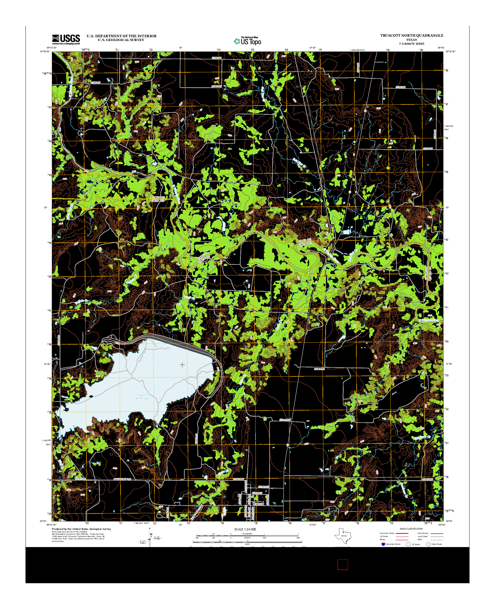 USGS US TOPO 7.5-MINUTE MAP FOR TRUSCOTT NORTH, TX 2013