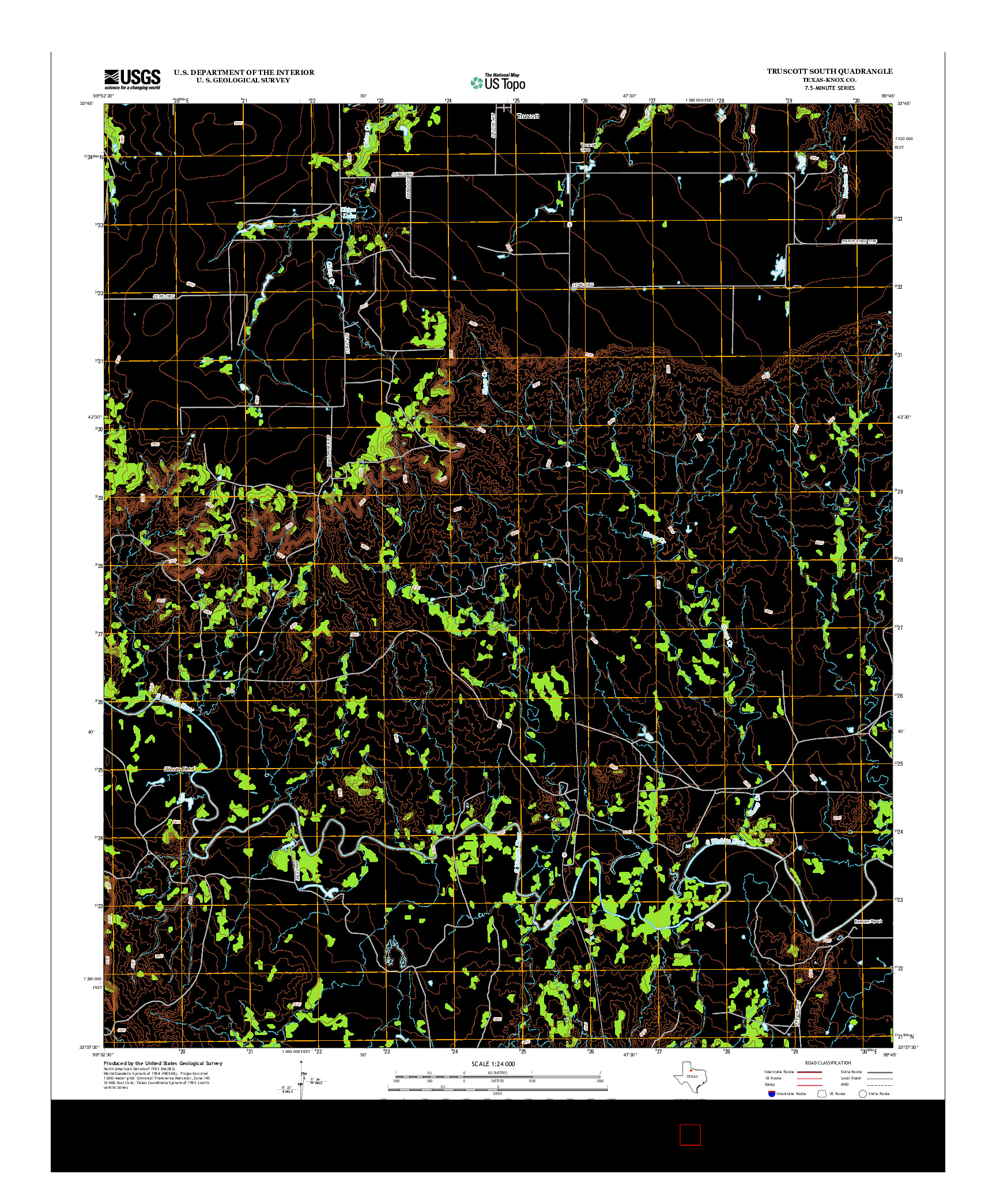 USGS US TOPO 7.5-MINUTE MAP FOR TRUSCOTT SOUTH, TX 2013