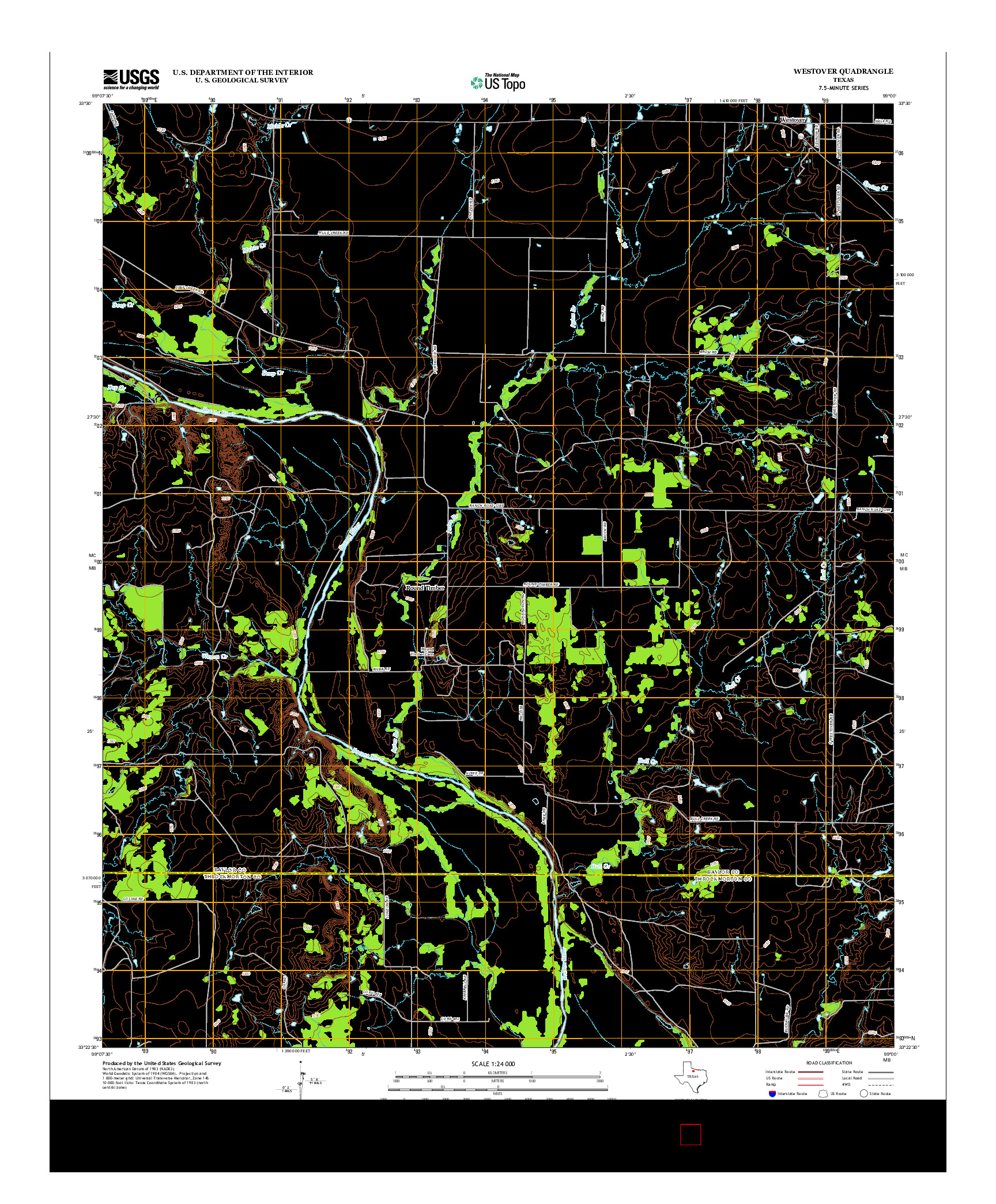 USGS US TOPO 7.5-MINUTE MAP FOR WESTOVER, TX 2013