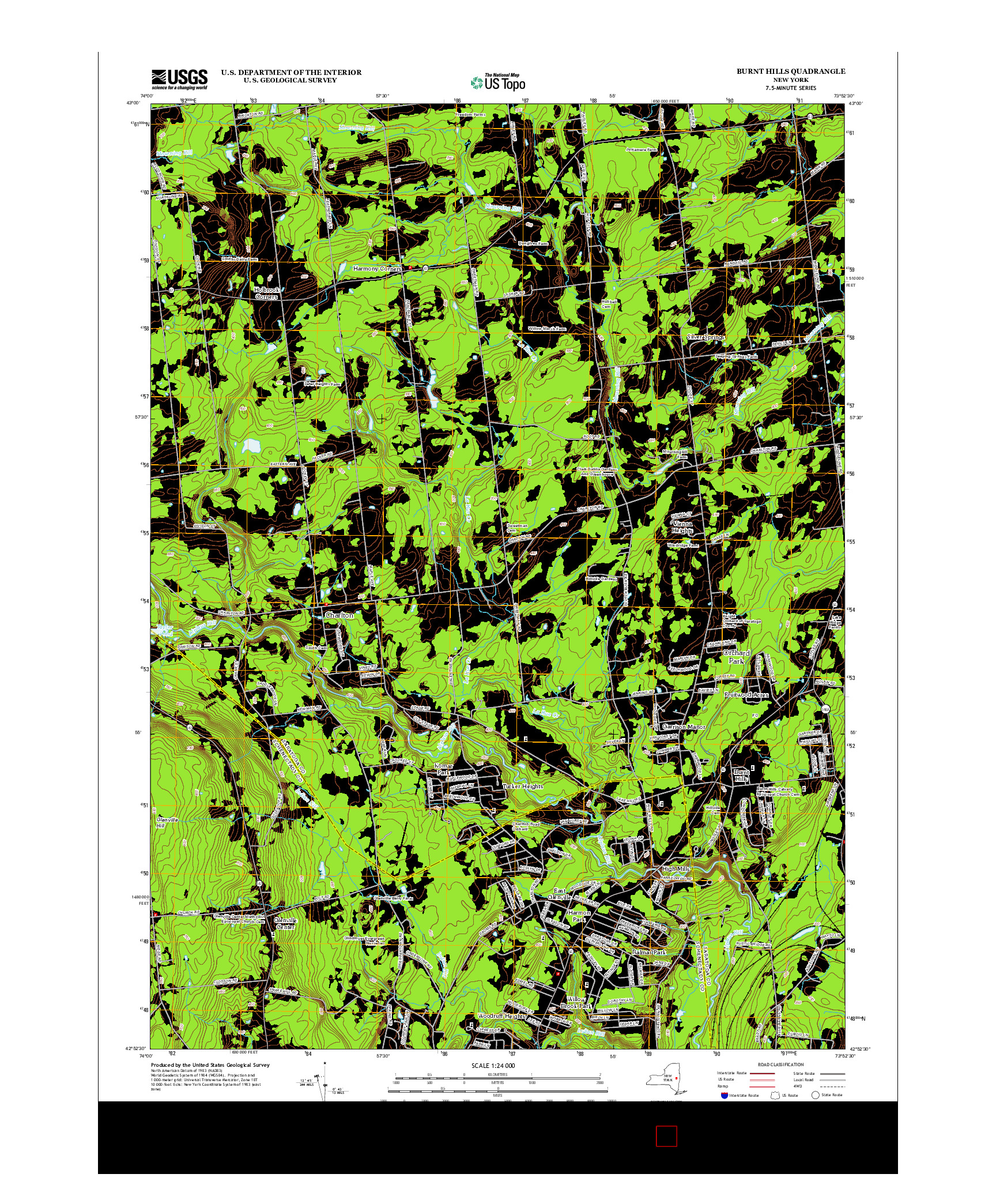 USGS US TOPO 7.5-MINUTE MAP FOR BURNT HILLS, NY 2013