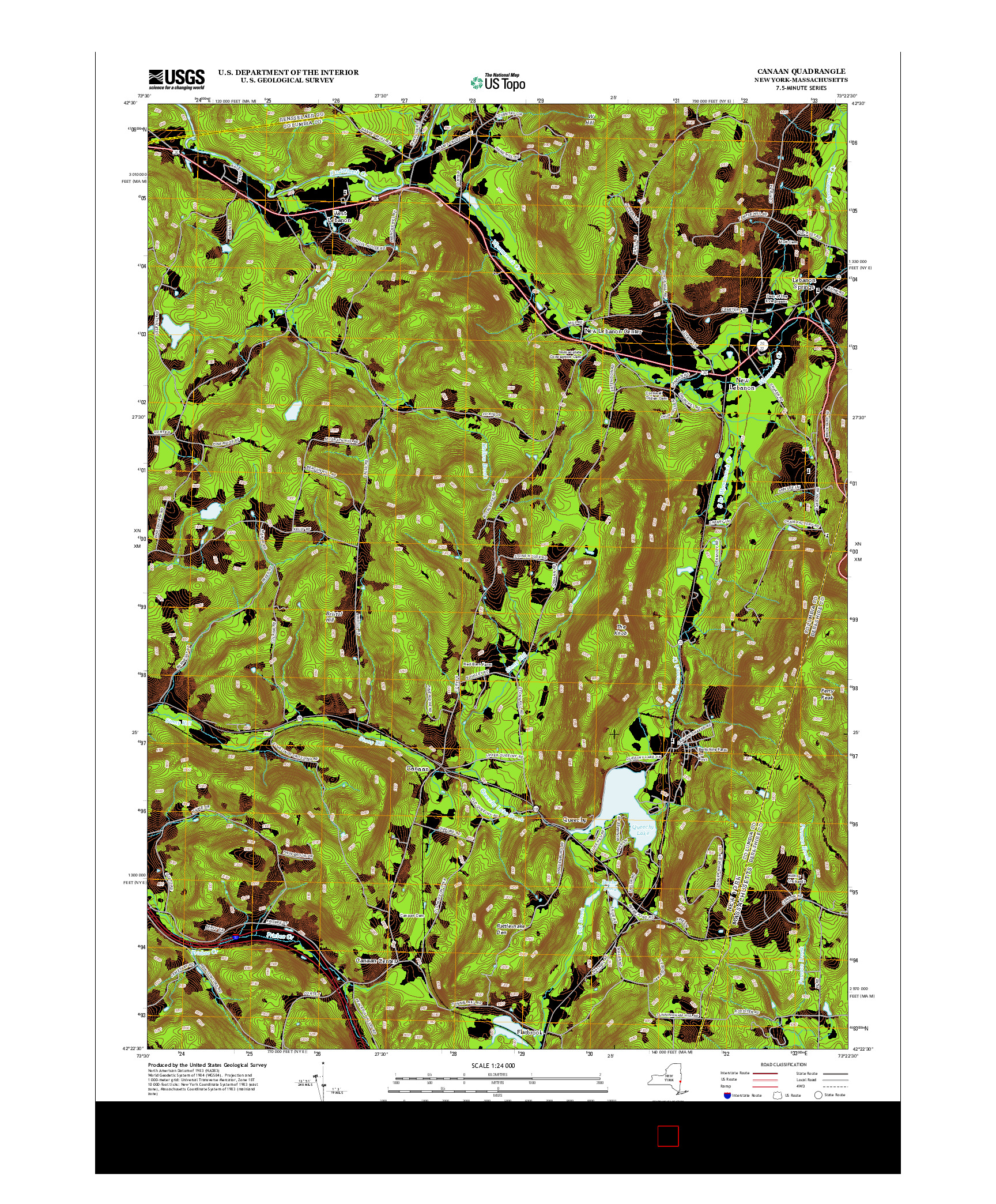 USGS US TOPO 7.5-MINUTE MAP FOR CANAAN, NY-MA 2013