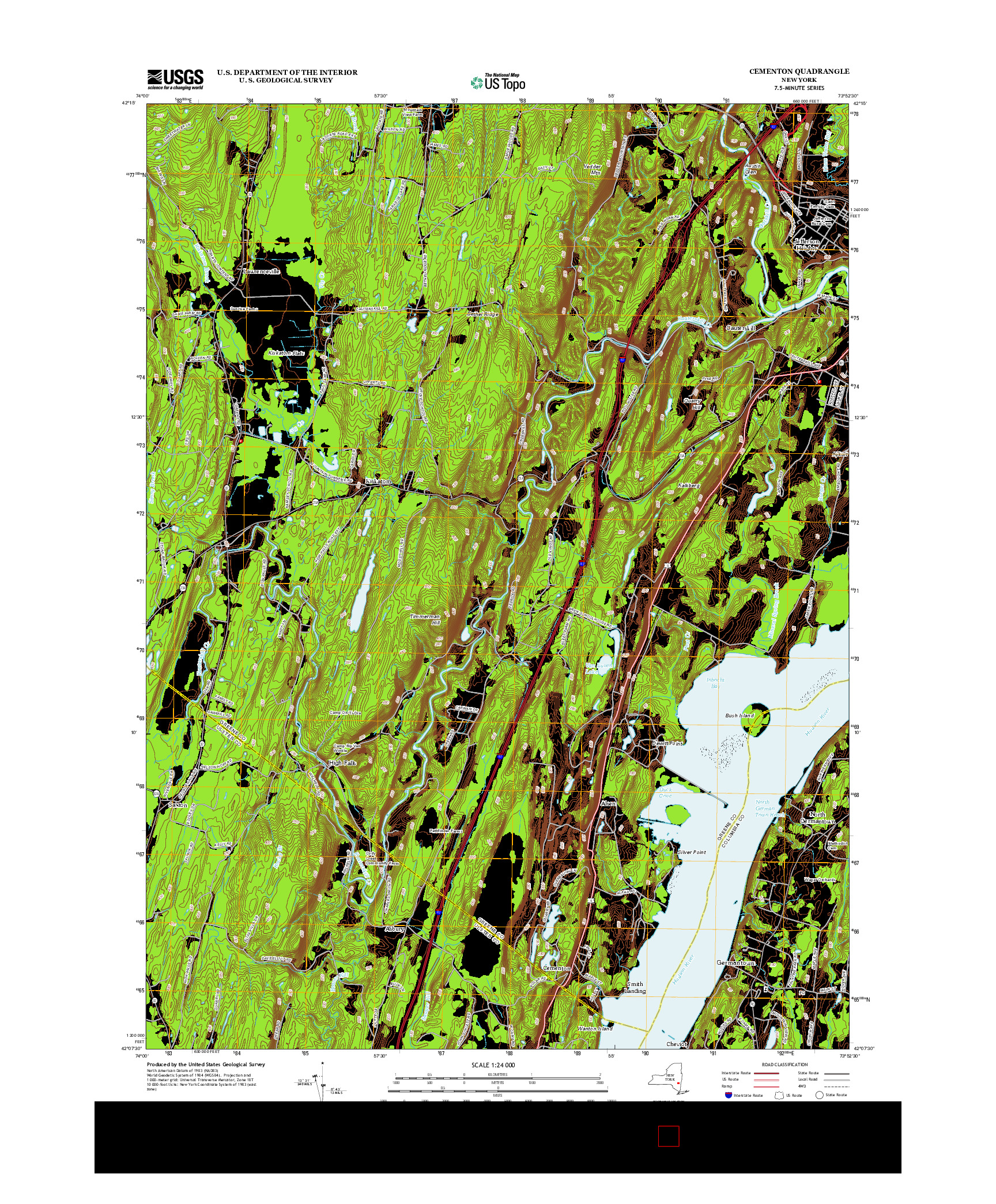 USGS US TOPO 7.5-MINUTE MAP FOR CEMENTON, NY 2013