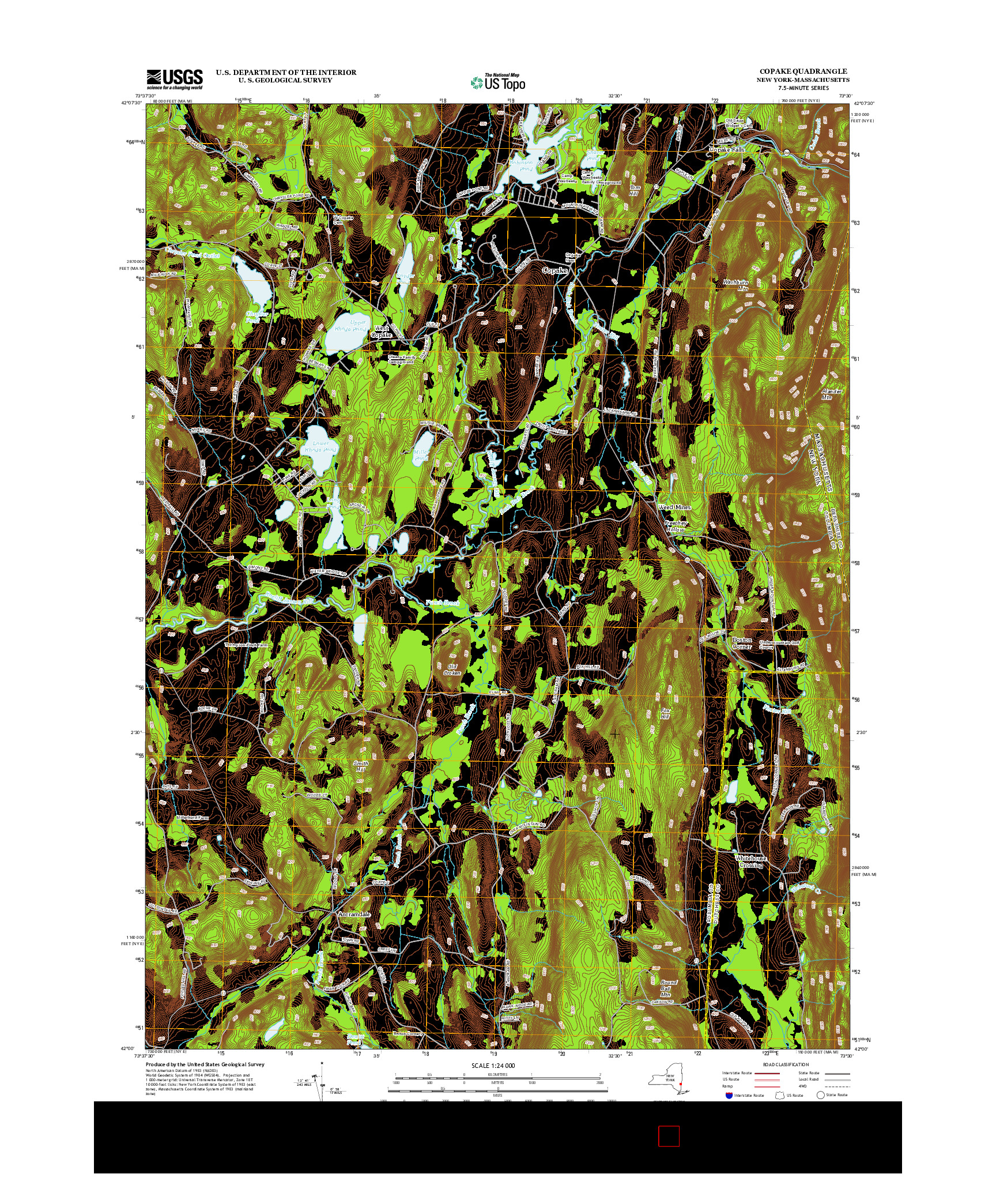 USGS US TOPO 7.5-MINUTE MAP FOR COPAKE, NY-MA 2013