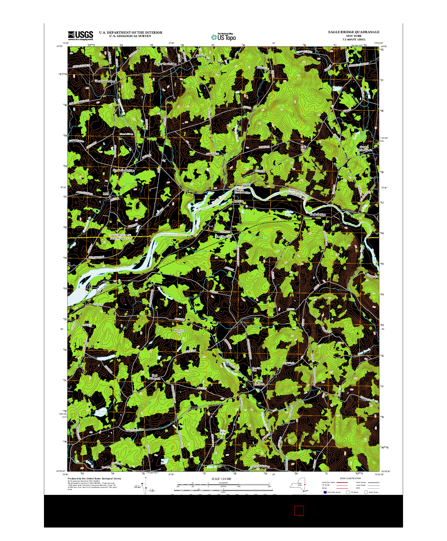 USGS US TOPO 7.5-MINUTE MAP FOR EAGLE BRIDGE, NY 2013