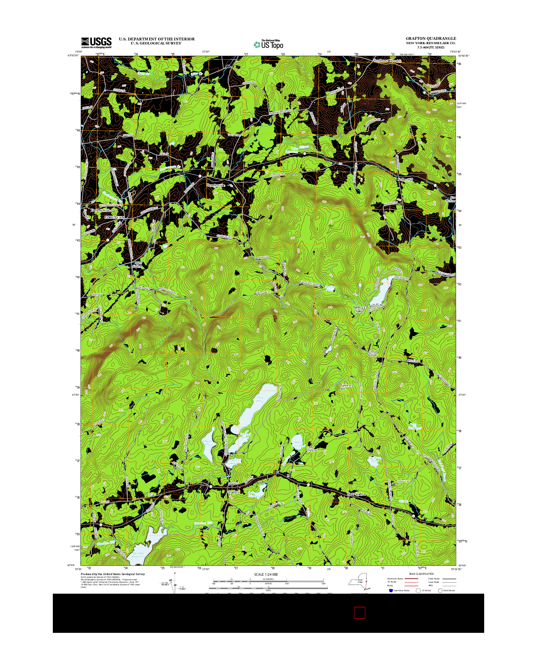 USGS US TOPO 7.5-MINUTE MAP FOR GRAFTON, NY 2013