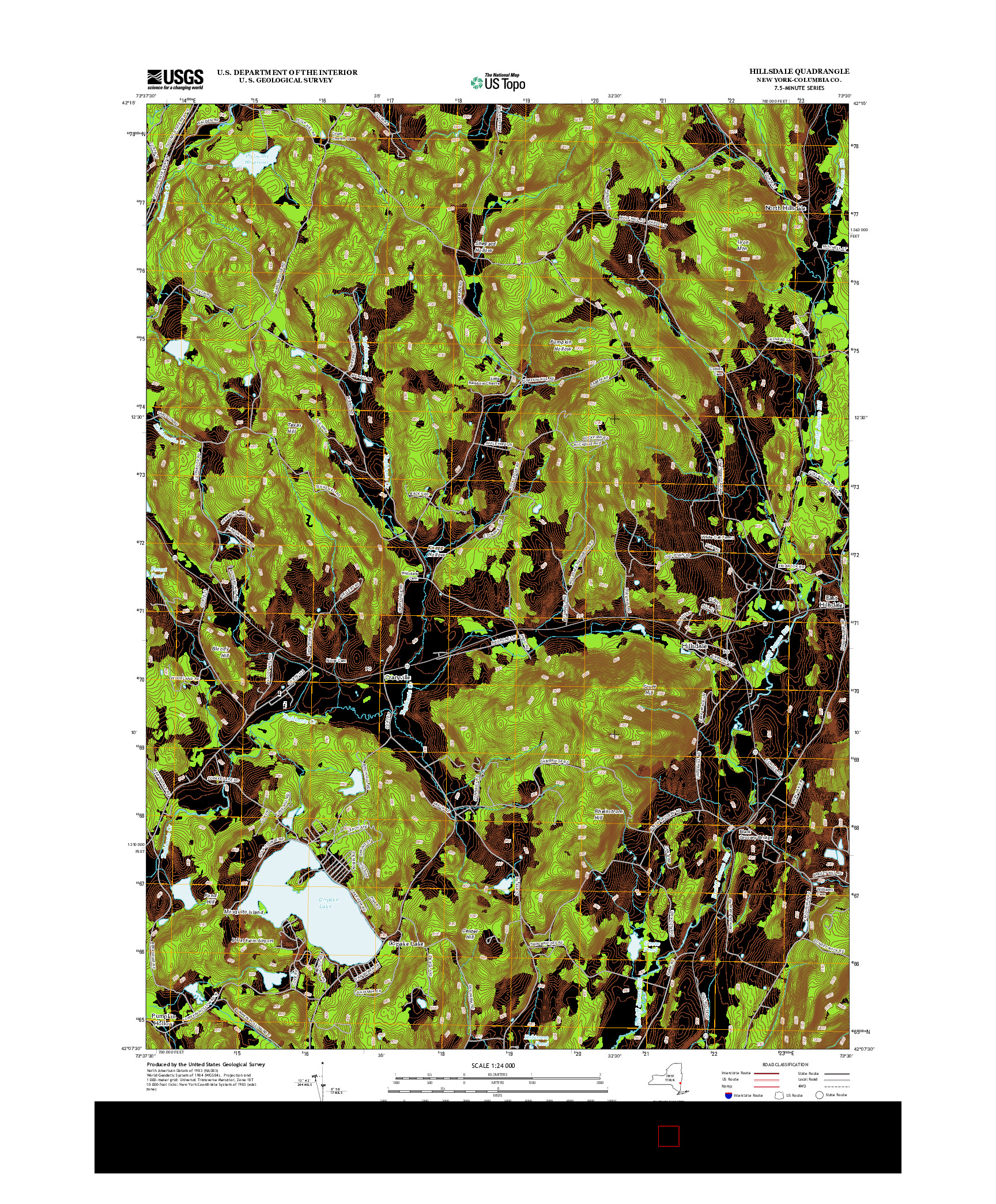 USGS US TOPO 7.5-MINUTE MAP FOR HILLSDALE, NY 2013