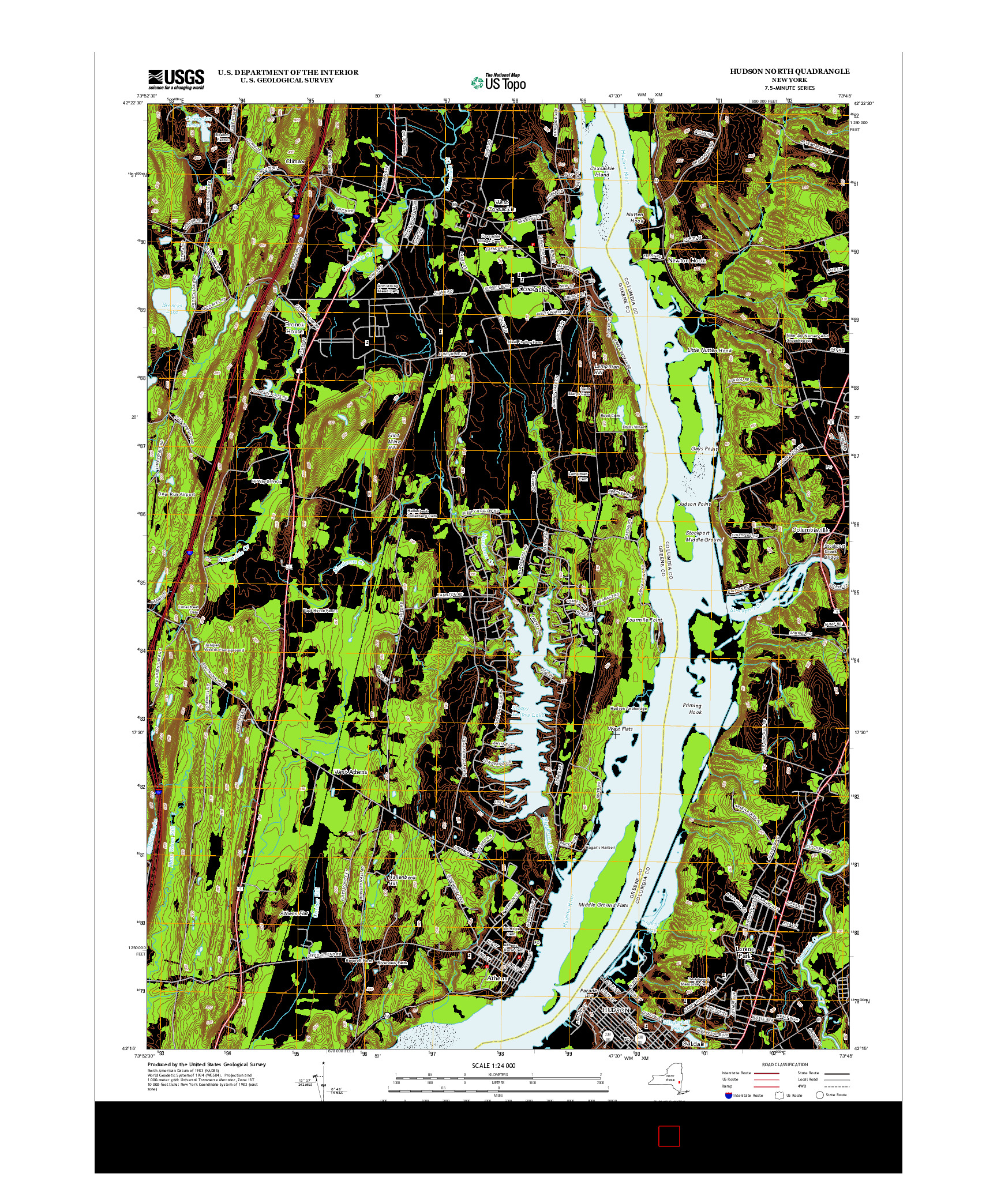 USGS US TOPO 7.5-MINUTE MAP FOR HUDSON NORTH, NY 2013