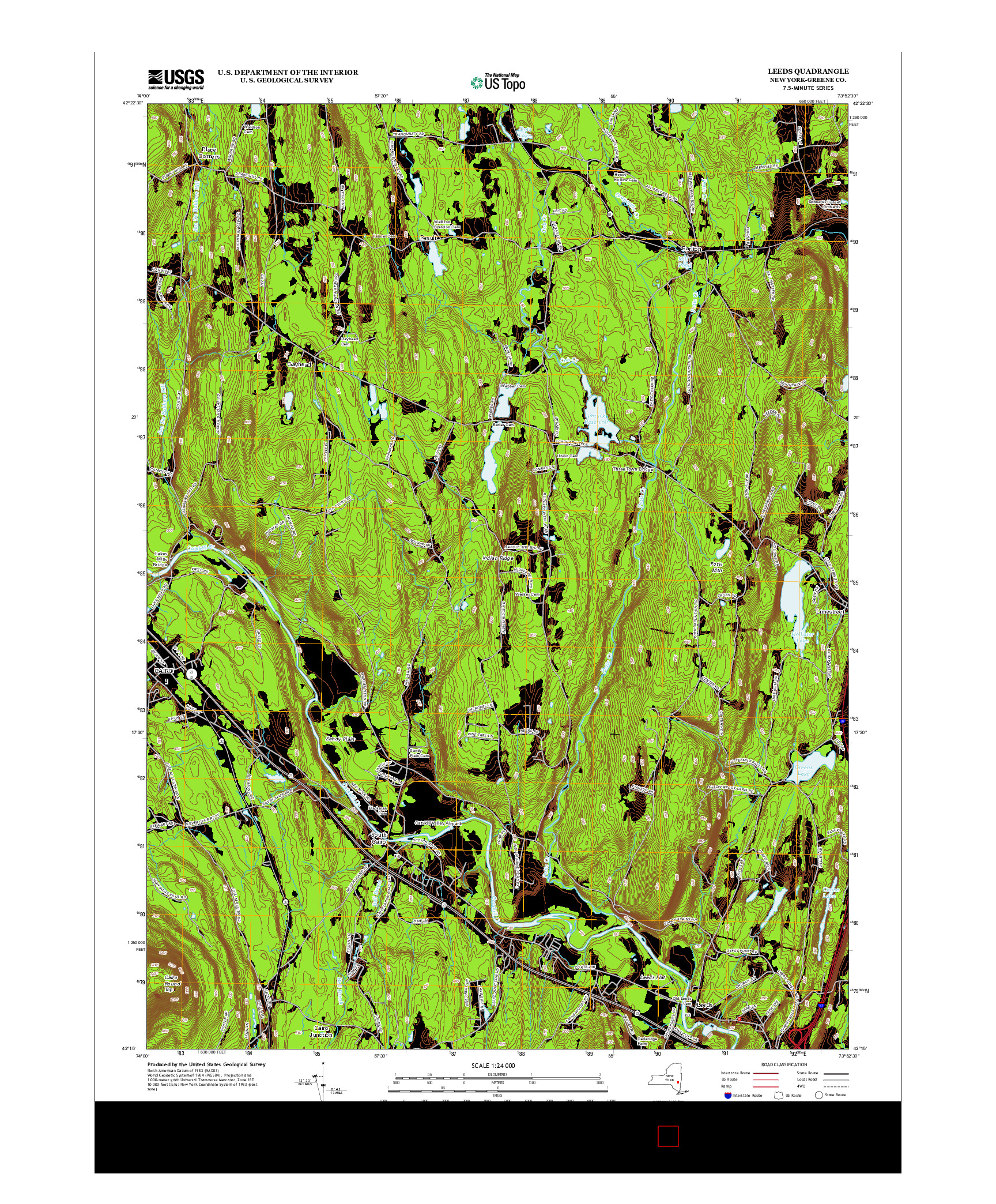 USGS US TOPO 7.5-MINUTE MAP FOR LEEDS, NY 2013