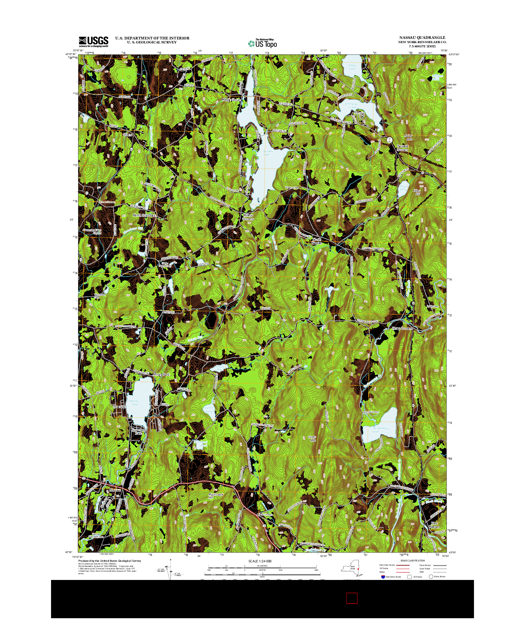 USGS US TOPO 7.5-MINUTE MAP FOR NASSAU, NY 2013