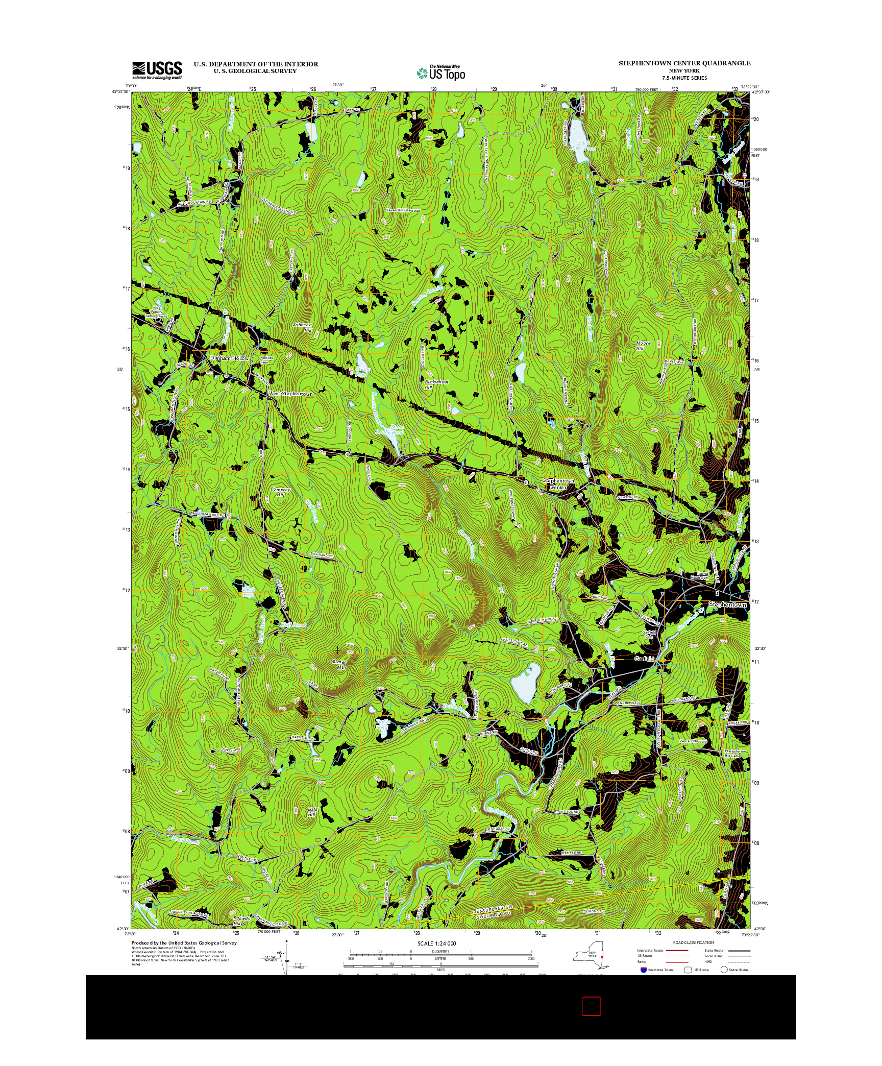 USGS US TOPO 7.5-MINUTE MAP FOR STEPHENTOWN CENTER, NY 2013