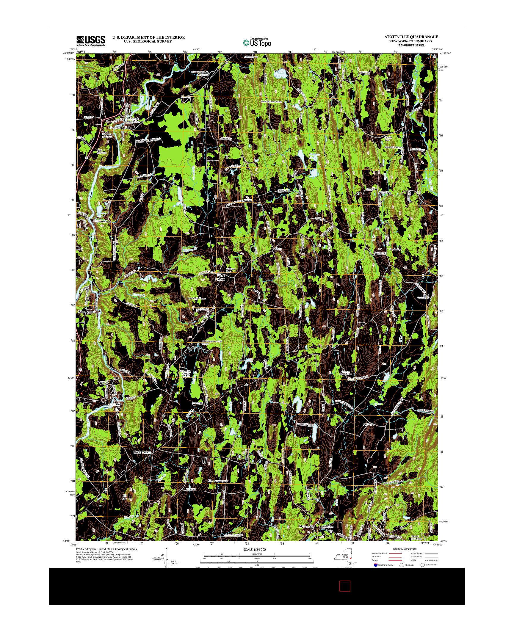 USGS US TOPO 7.5-MINUTE MAP FOR STOTTVILLE, NY 2013