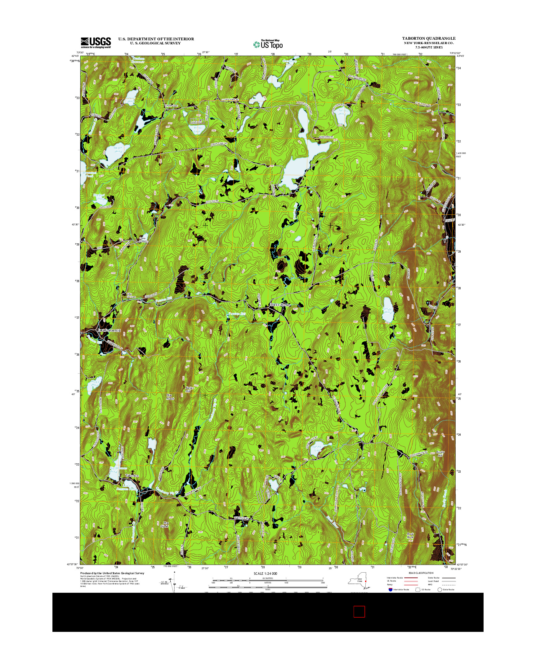 USGS US TOPO 7.5-MINUTE MAP FOR TABORTON, NY 2013