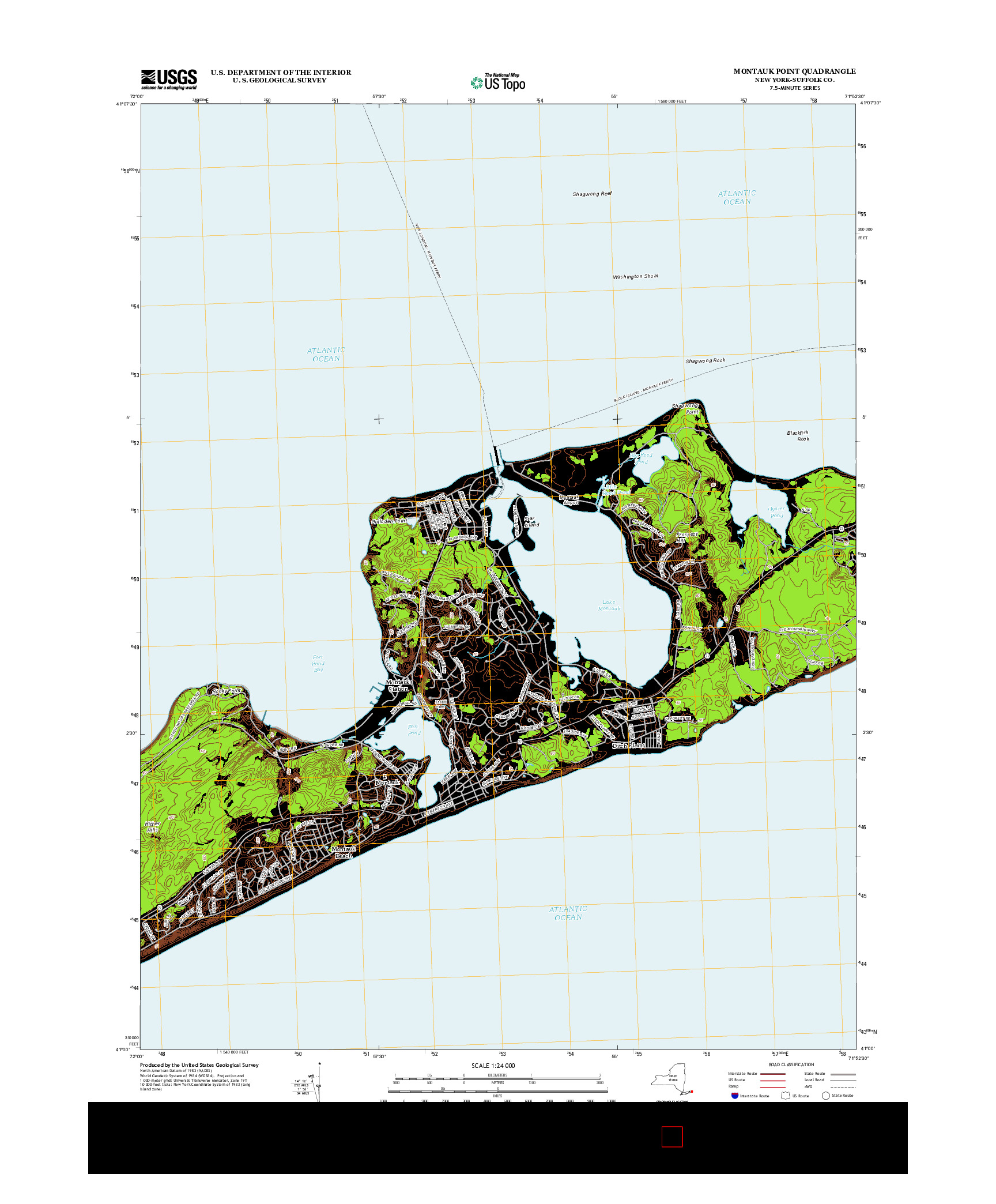 USGS US TOPO 7.5-MINUTE MAP FOR MONTAUK POINT, NY 2013