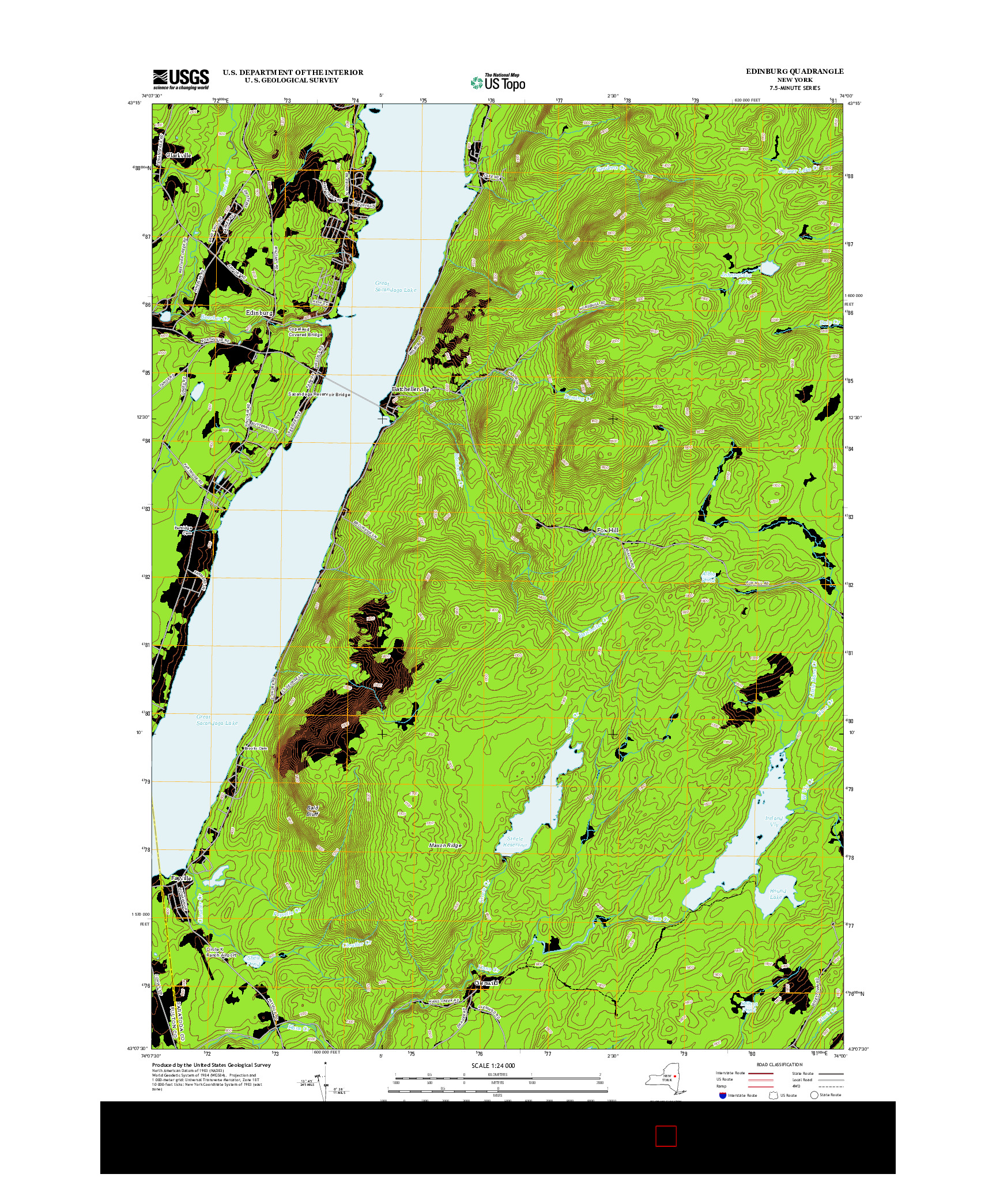 USGS US TOPO 7.5-MINUTE MAP FOR EDINBURG, NY 2013