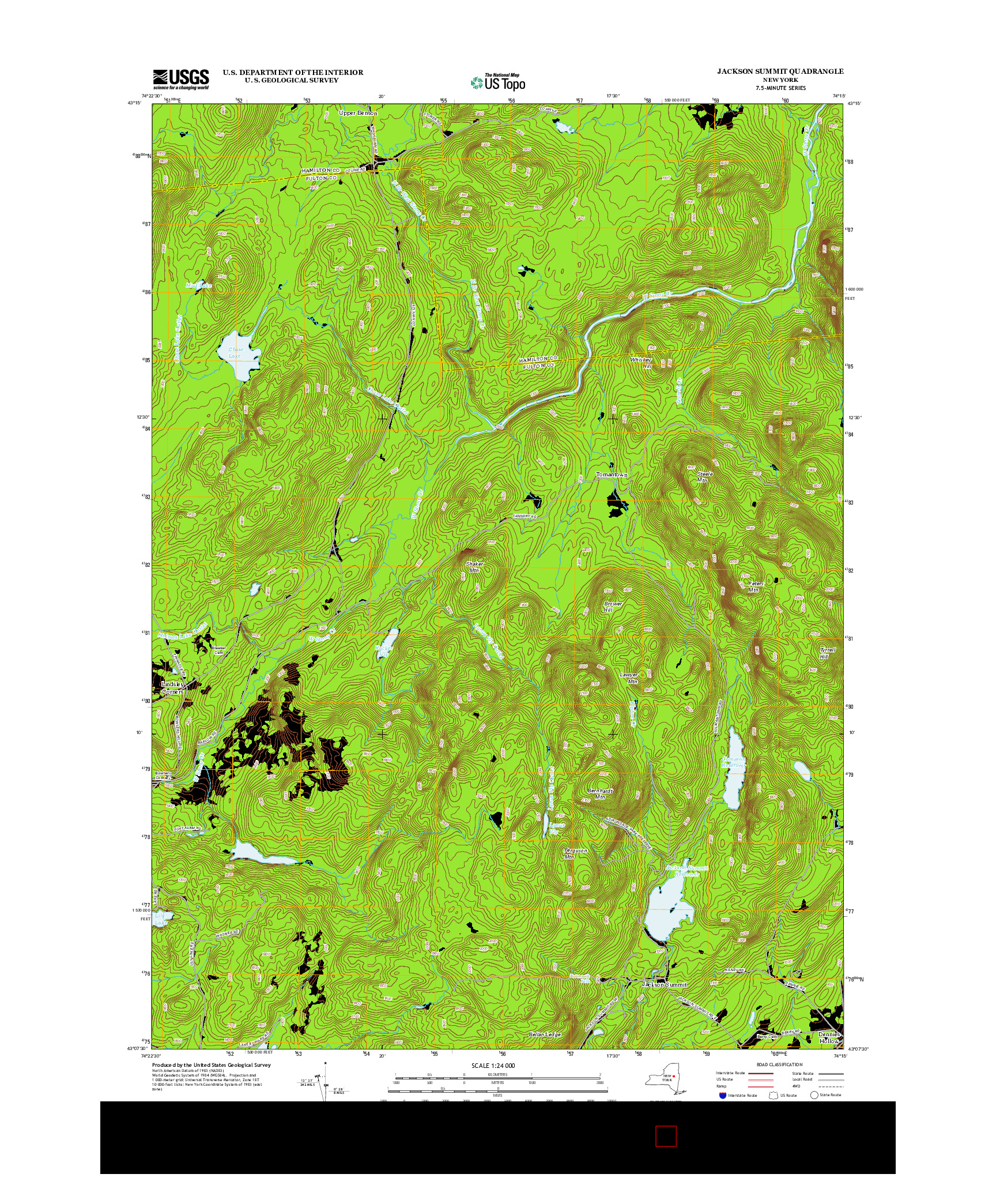 USGS US TOPO 7.5-MINUTE MAP FOR JACKSON SUMMIT, NY 2013