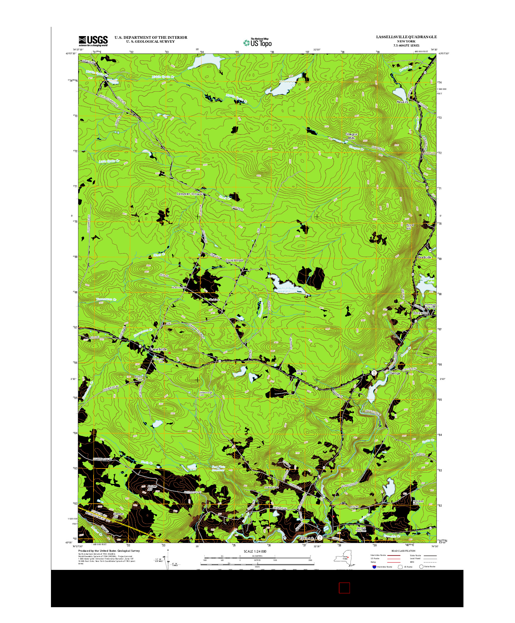 USGS US TOPO 7.5-MINUTE MAP FOR LASSELLSVILLE, NY 2013