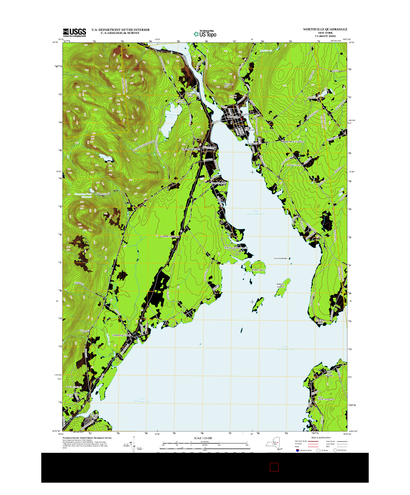 USGS US TOPO 7.5-MINUTE MAP FOR NORTHVILLE, NY 2013