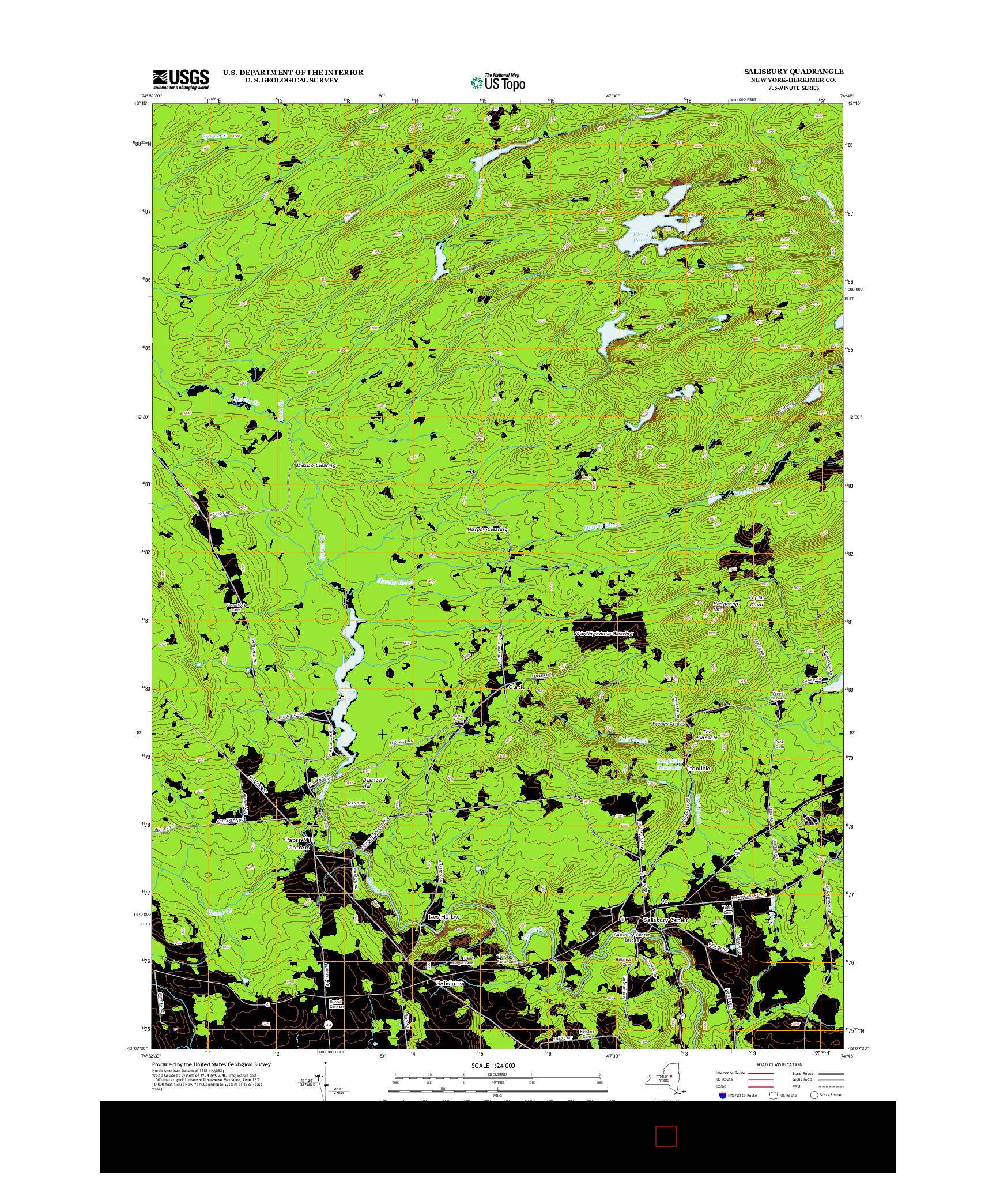 USGS US TOPO 7.5-MINUTE MAP FOR SALISBURY, NY 2013