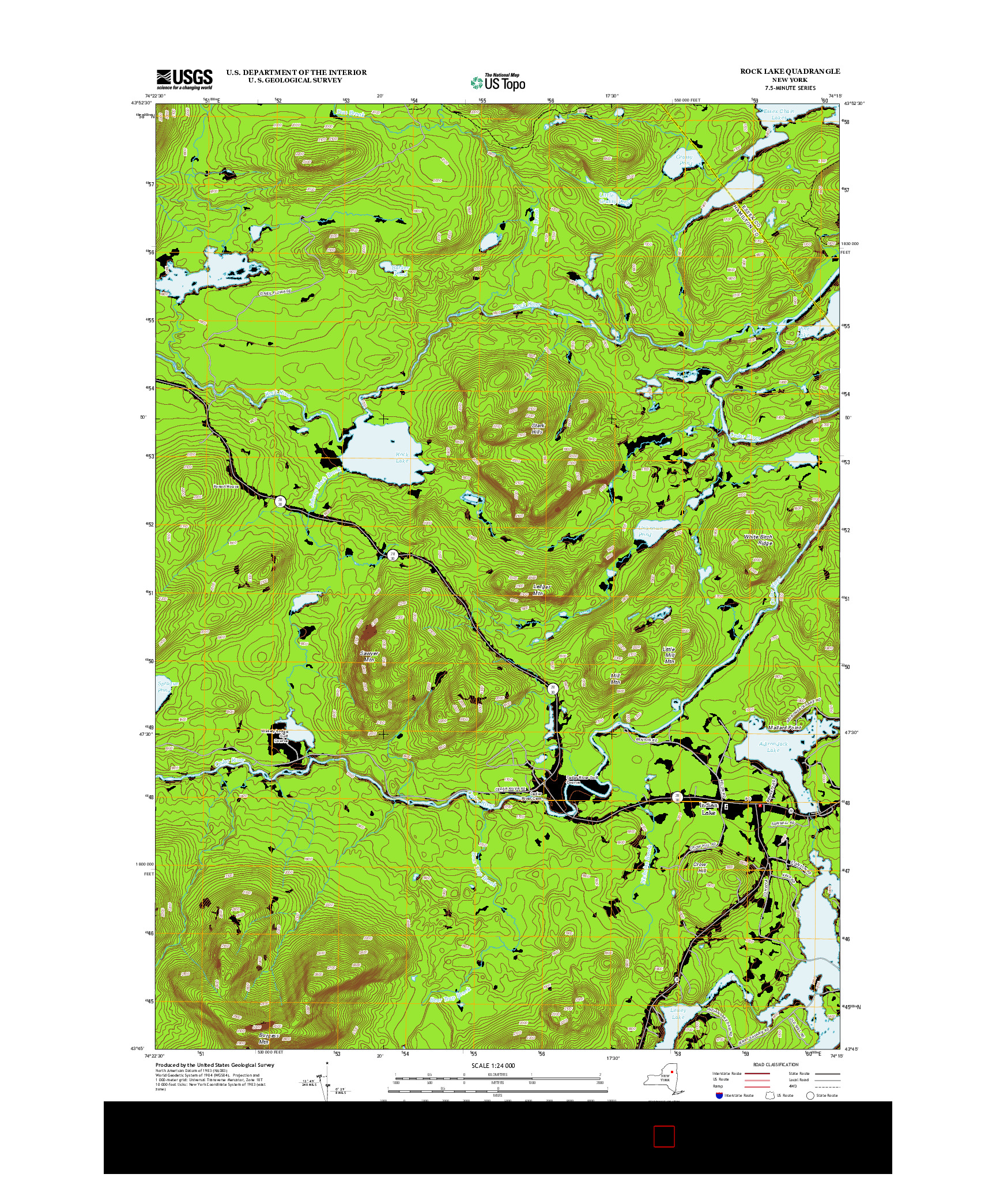 USGS US TOPO 7.5-MINUTE MAP FOR ROCK LAKE, NY 2013