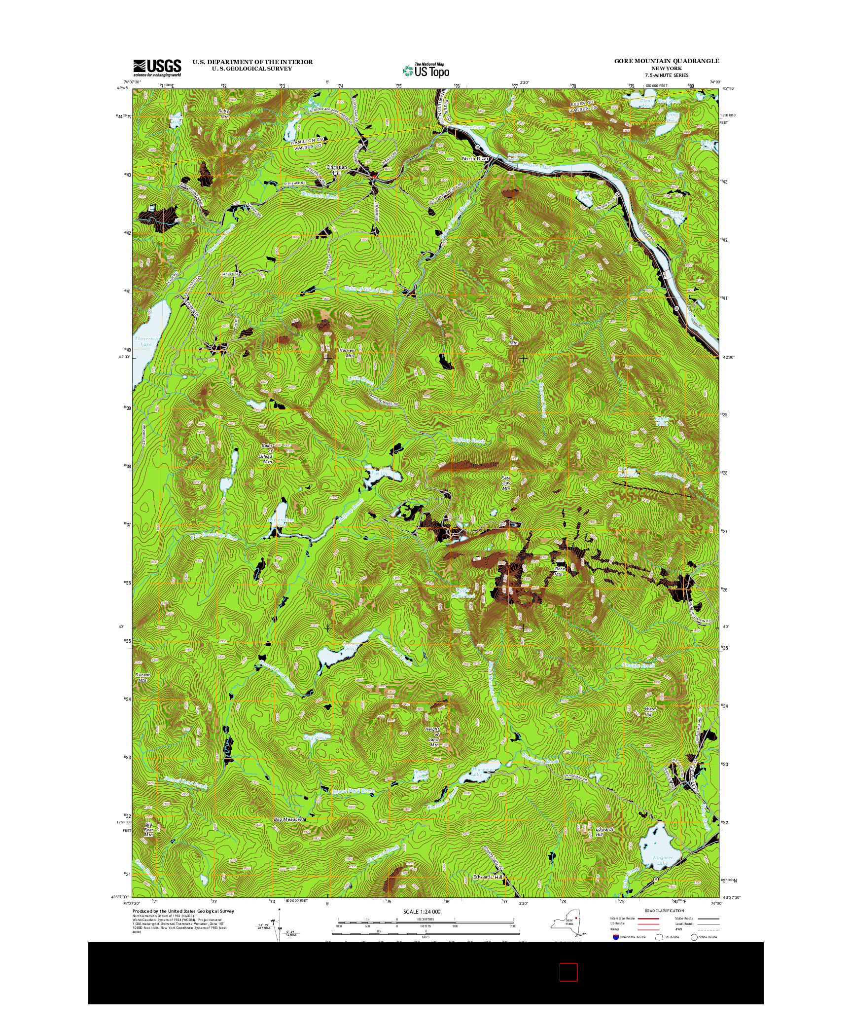 USGS US TOPO 7.5-MINUTE MAP FOR GORE MOUNTAIN, NY 2013