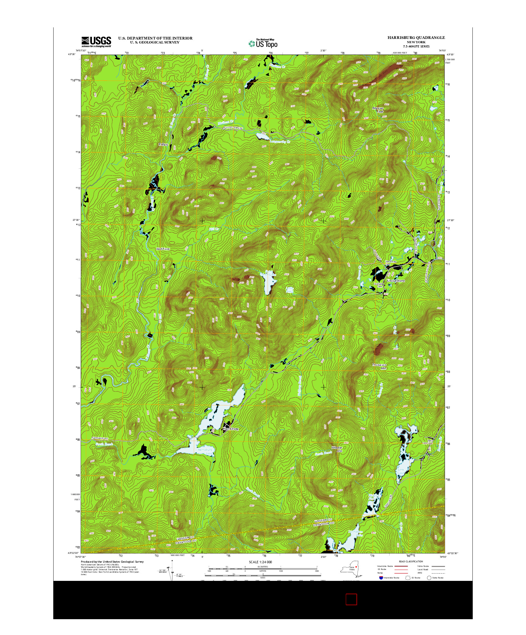 USGS US TOPO 7.5-MINUTE MAP FOR HARRISBURG, NY 2013