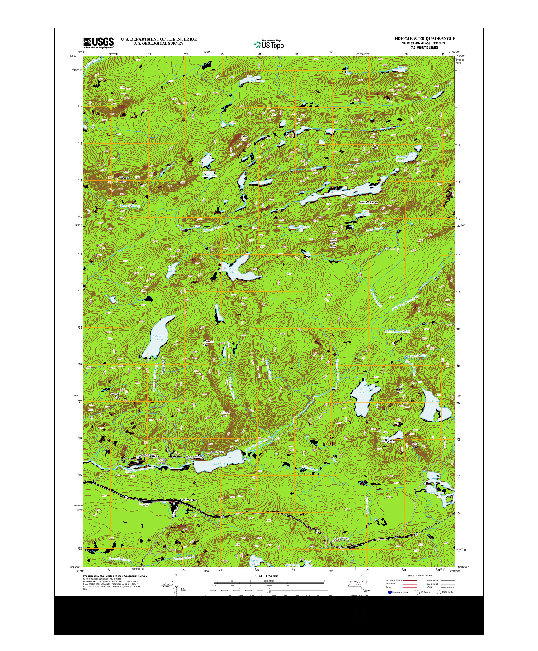 USGS US TOPO 7.5-MINUTE MAP FOR HOFFMEISTER, NY 2013
