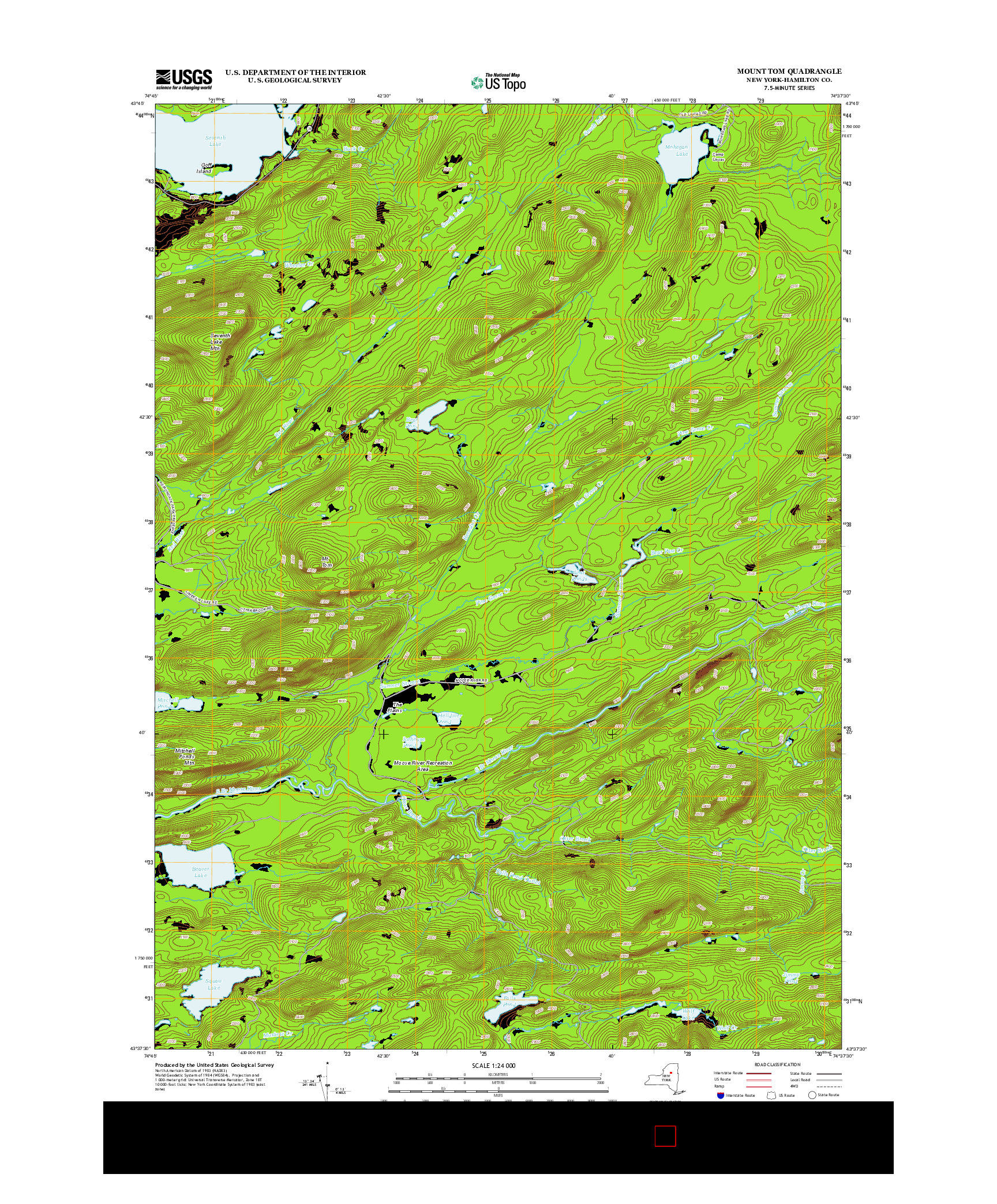 USGS US TOPO 7.5-MINUTE MAP FOR MOUNT TOM, NY 2013