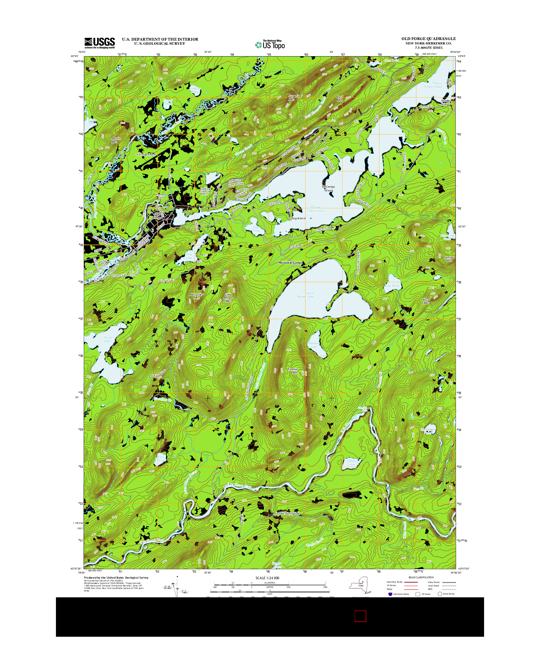 USGS US TOPO 7.5-MINUTE MAP FOR OLD FORGE, NY 2013