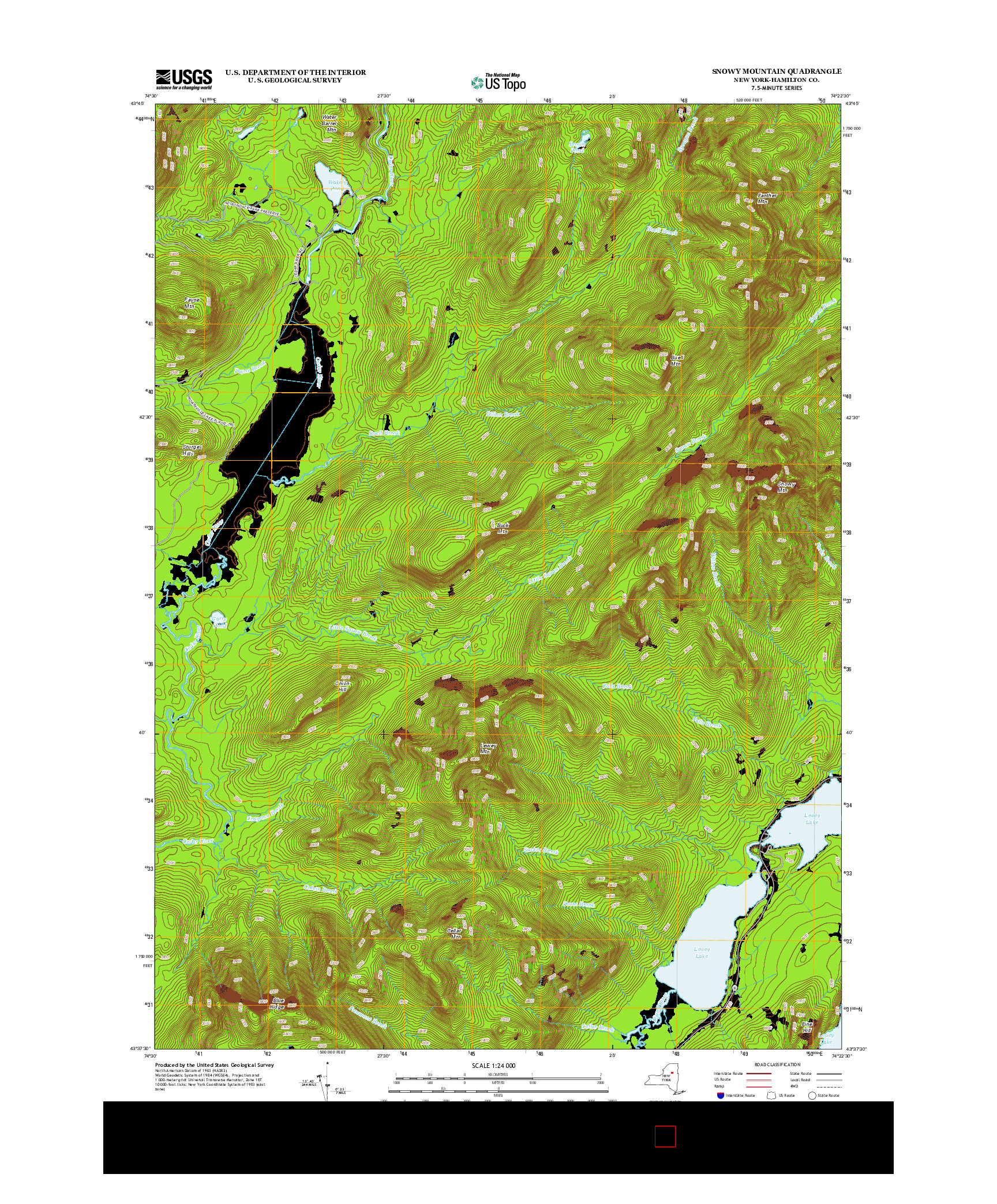 USGS US TOPO 7.5-MINUTE MAP FOR SNOWY MOUNTAIN, NY 2013