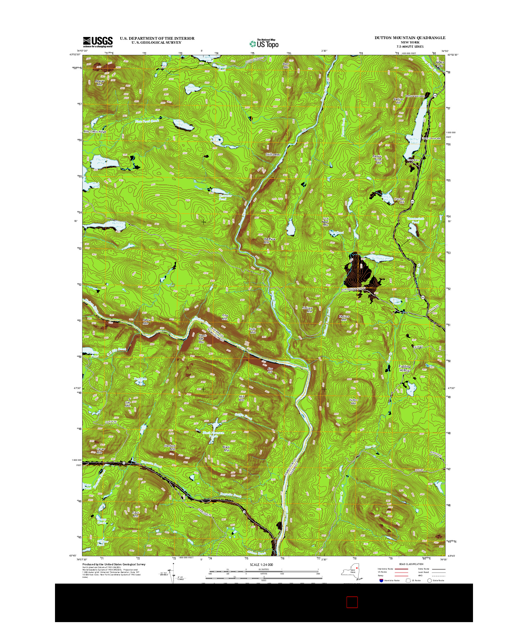 USGS US TOPO 7.5-MINUTE MAP FOR DUTTON MOUNTAIN, NY 2013