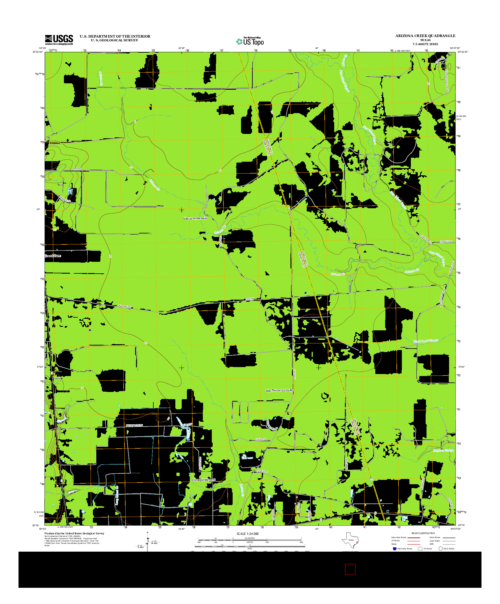 USGS US TOPO 7.5-MINUTE MAP FOR ARIZONA CREEK, TX 2013