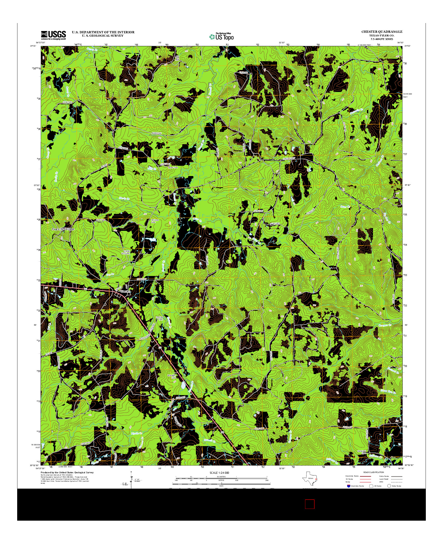 USGS US TOPO 7.5-MINUTE MAP FOR CHESTER, TX 2013