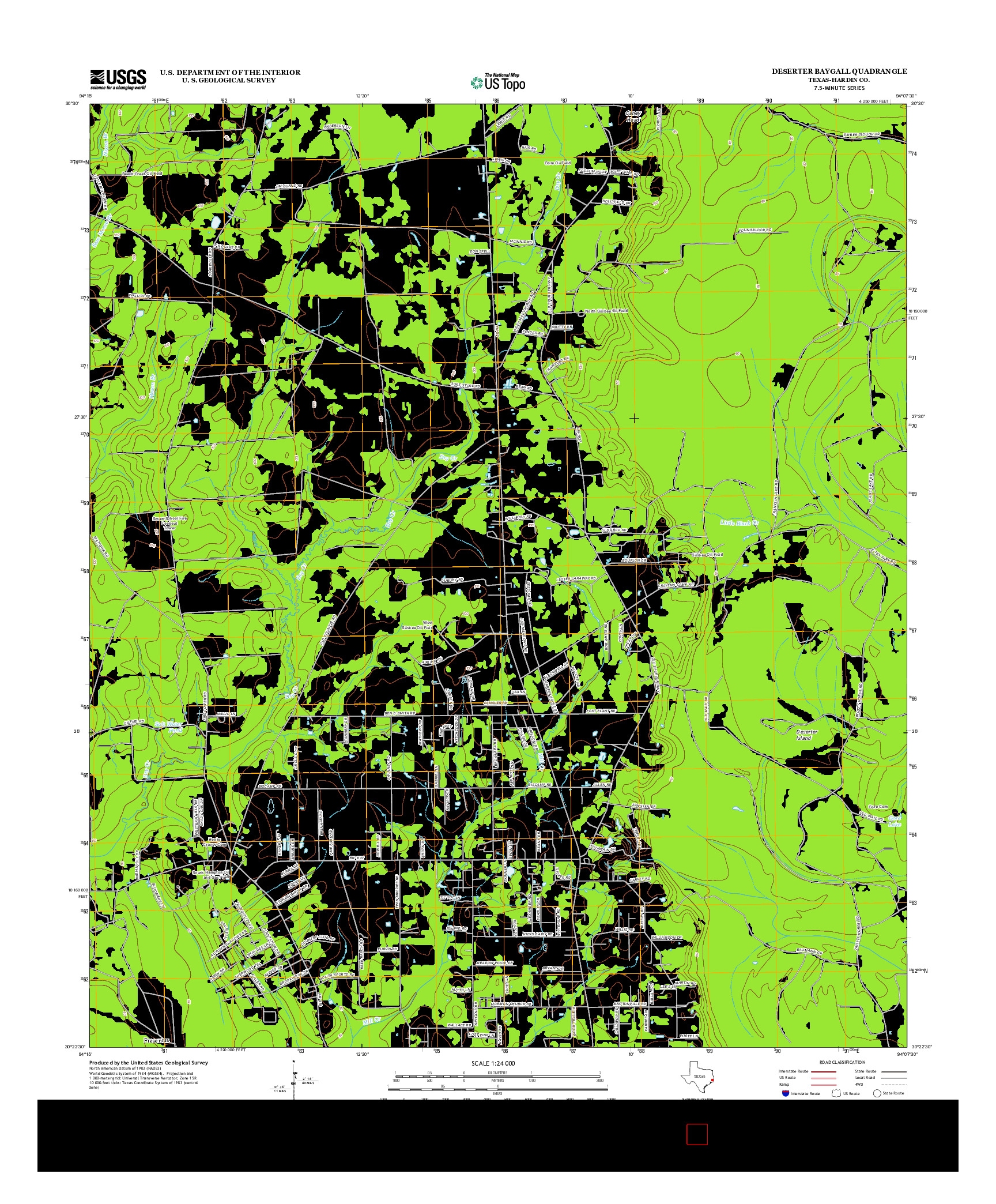 USGS US TOPO 7.5-MINUTE MAP FOR DESERTER BAYGALL, TX 2013