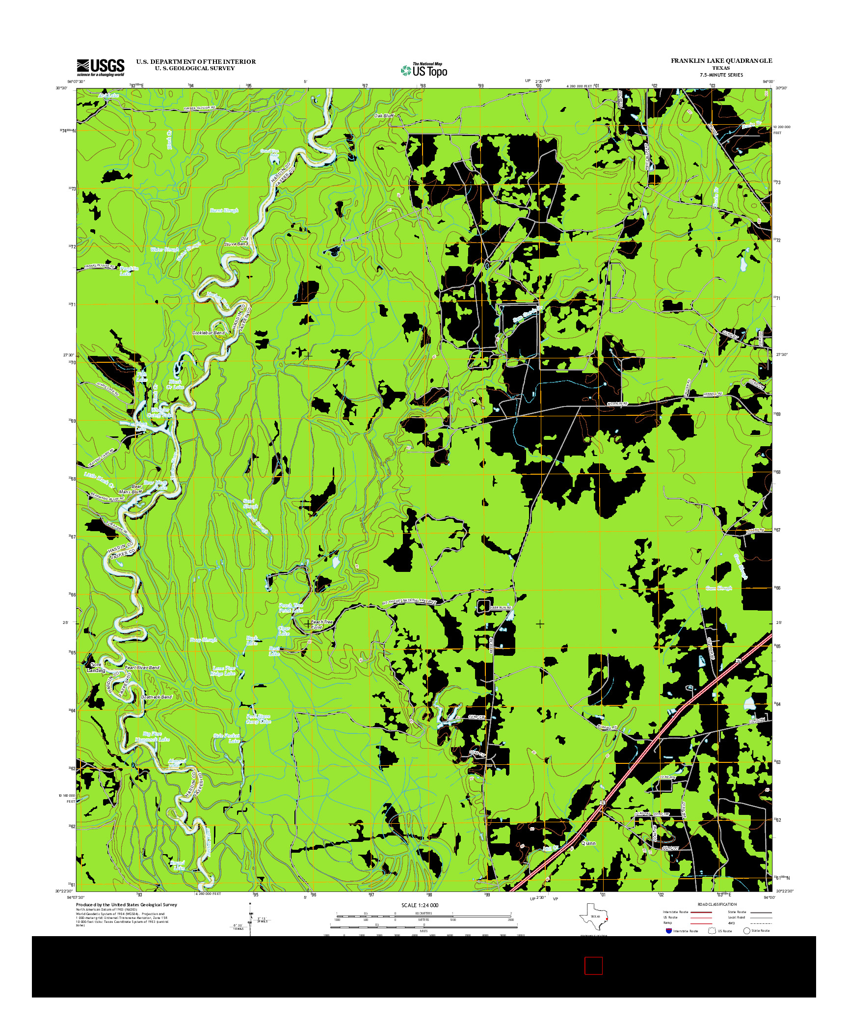 USGS US TOPO 7.5-MINUTE MAP FOR FRANKLIN LAKE, TX 2013