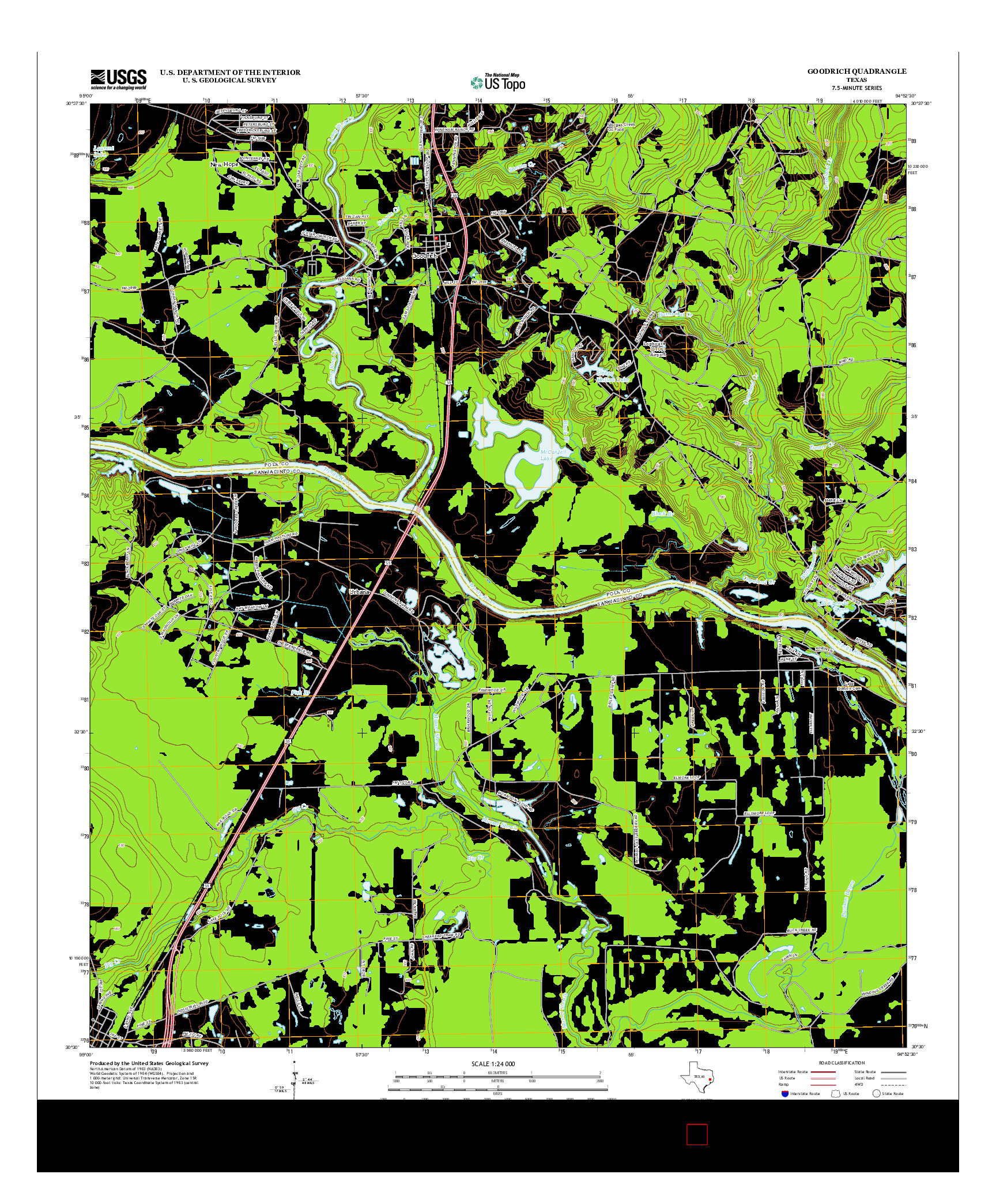 USGS US TOPO 7.5-MINUTE MAP FOR GOODRICH, TX 2013