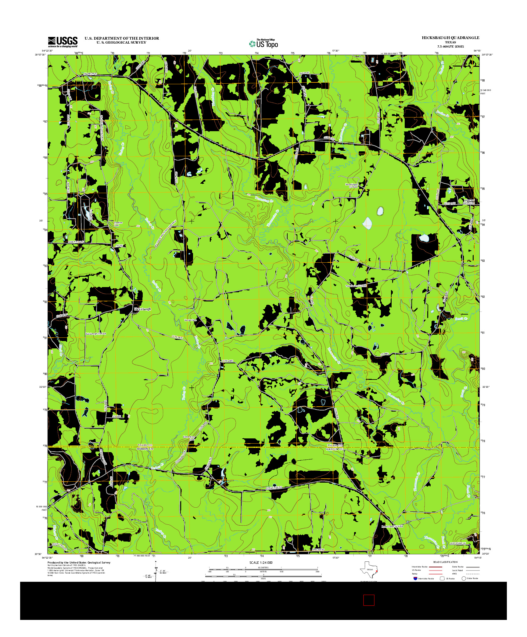 USGS US TOPO 7.5-MINUTE MAP FOR HICKSBAUGH, TX 2013