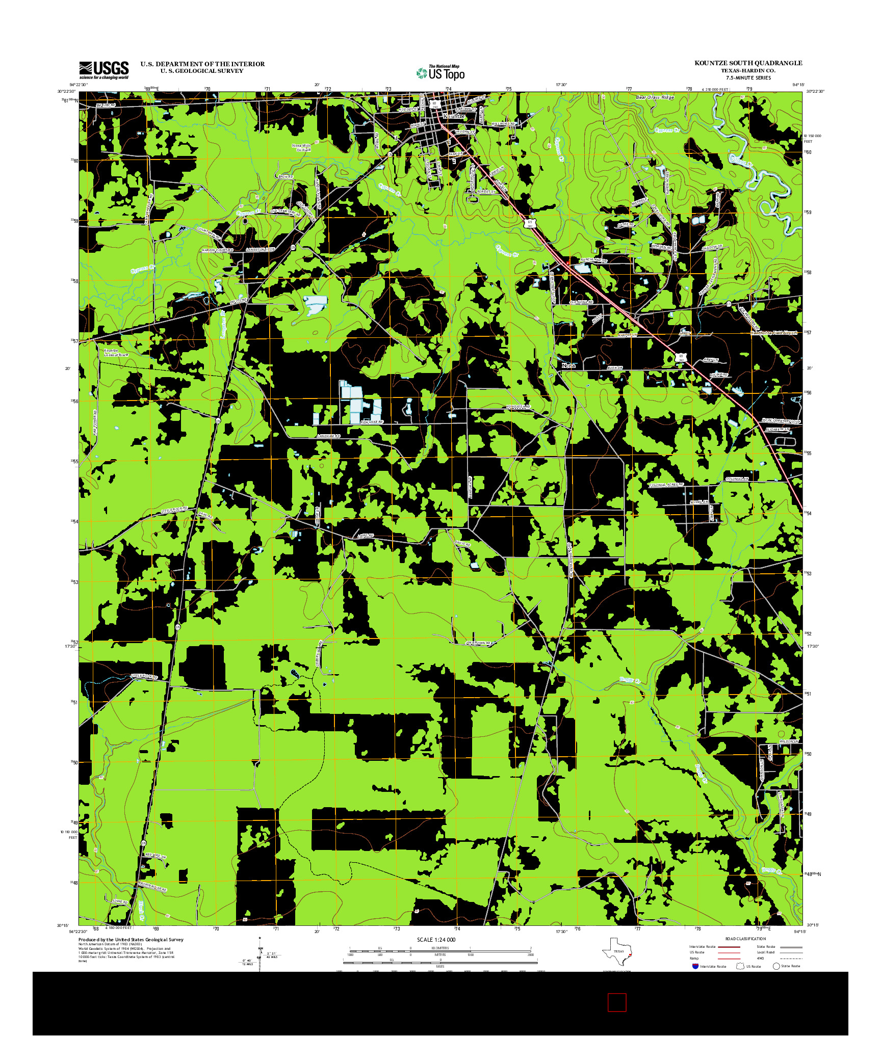 USGS US TOPO 7.5-MINUTE MAP FOR KOUNTZE SOUTH, TX 2013