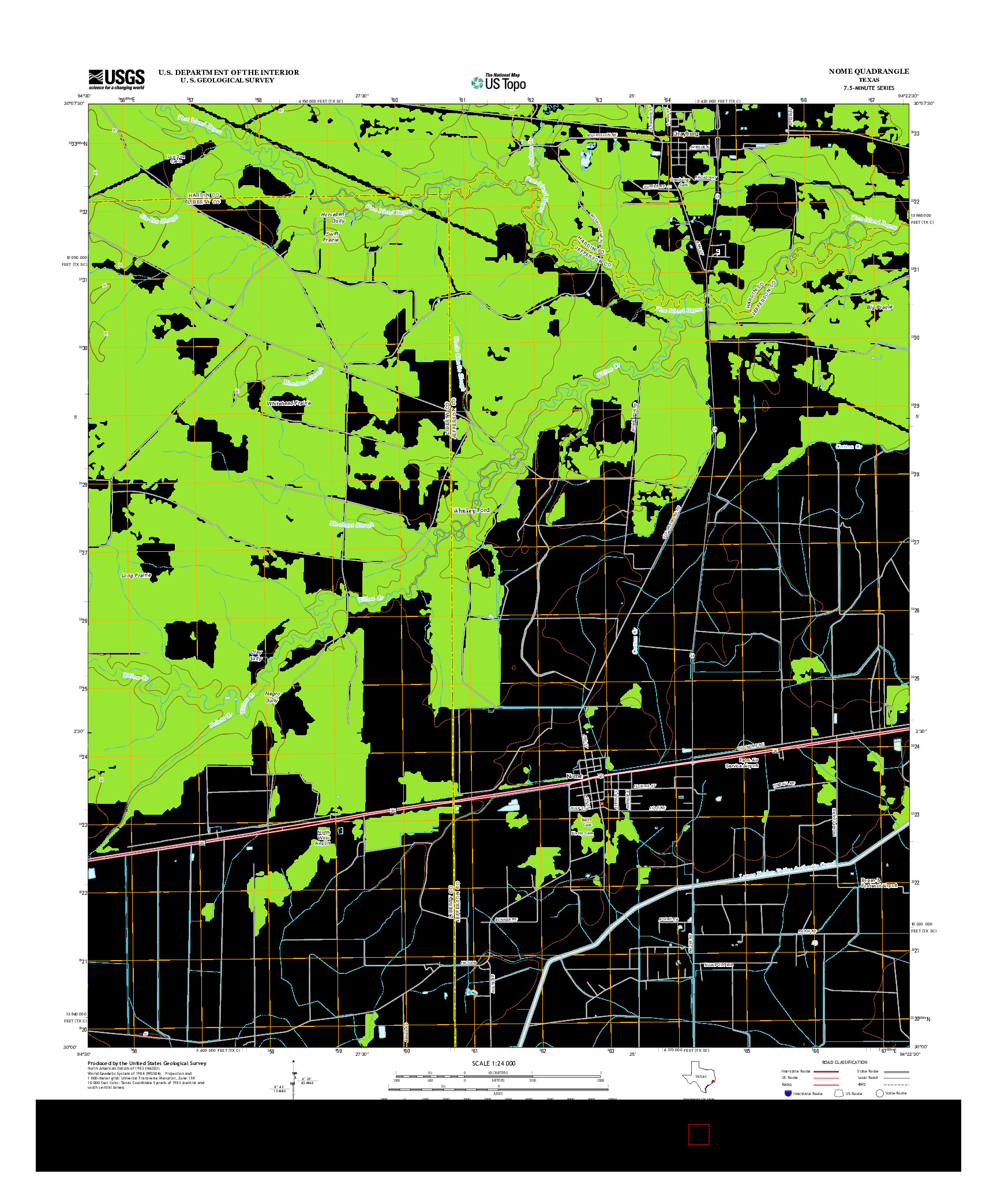 USGS US TOPO 7.5-MINUTE MAP FOR NOME, TX 2013
