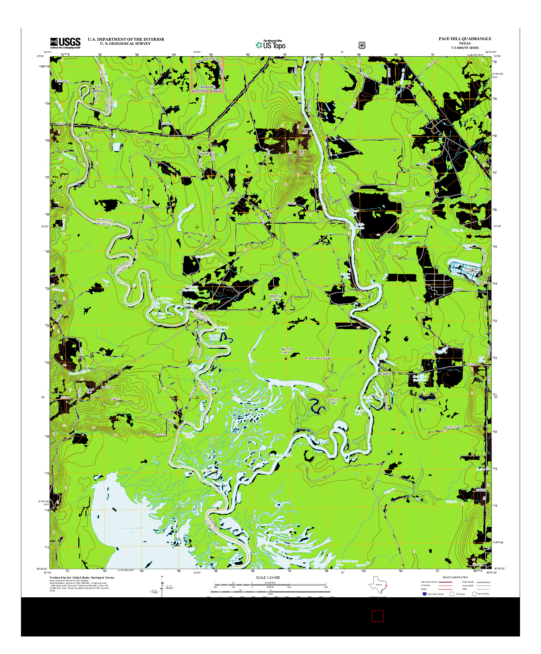 USGS US TOPO 7.5-MINUTE MAP FOR PACE HILL, TX 2013