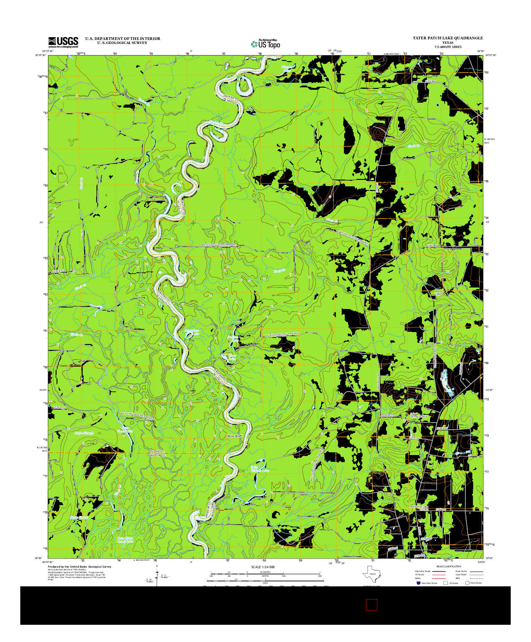 USGS US TOPO 7.5-MINUTE MAP FOR TATER PATCH LAKE, TX 2013
