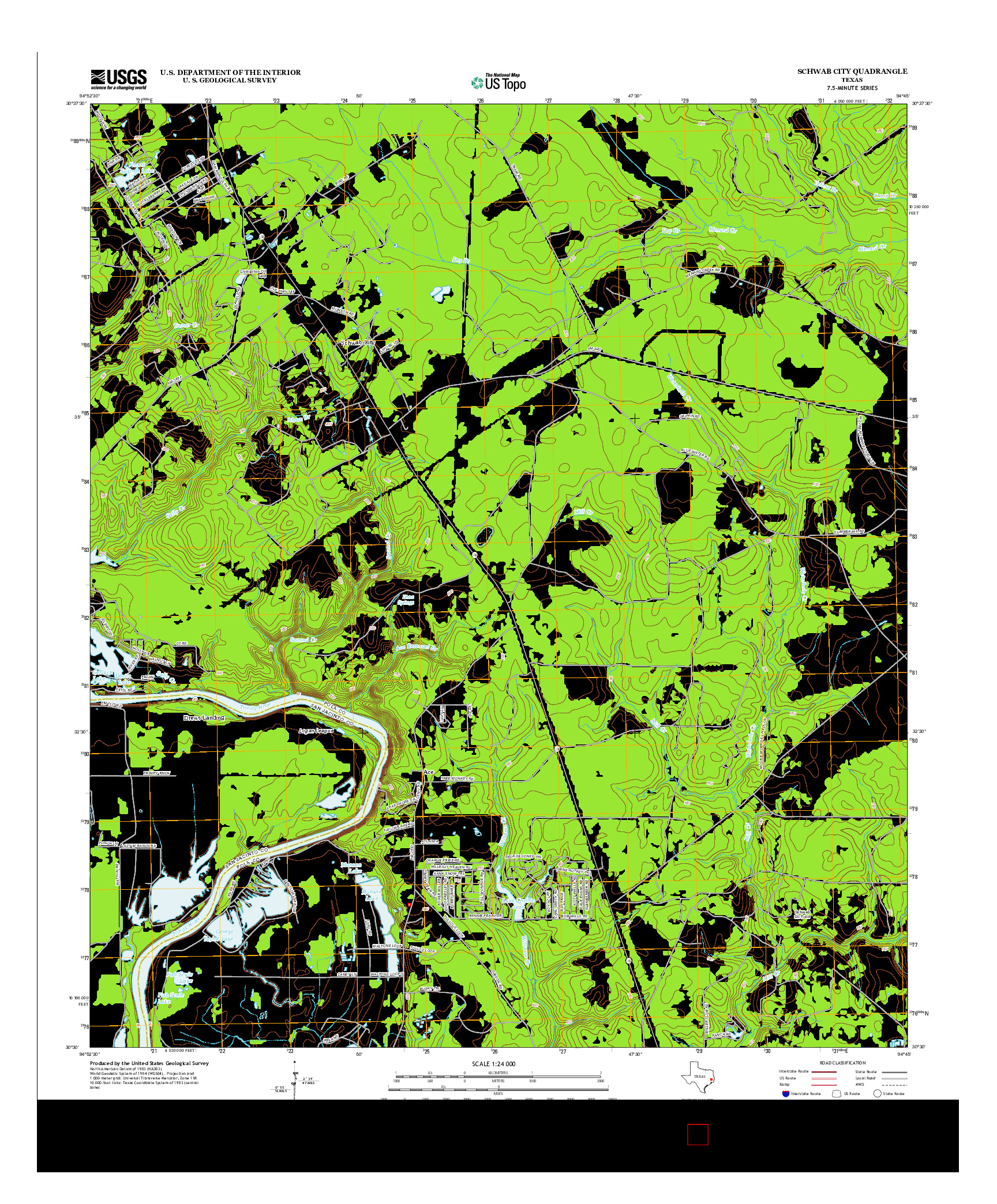 USGS US TOPO 7.5-MINUTE MAP FOR SCHWAB CITY, TX 2013