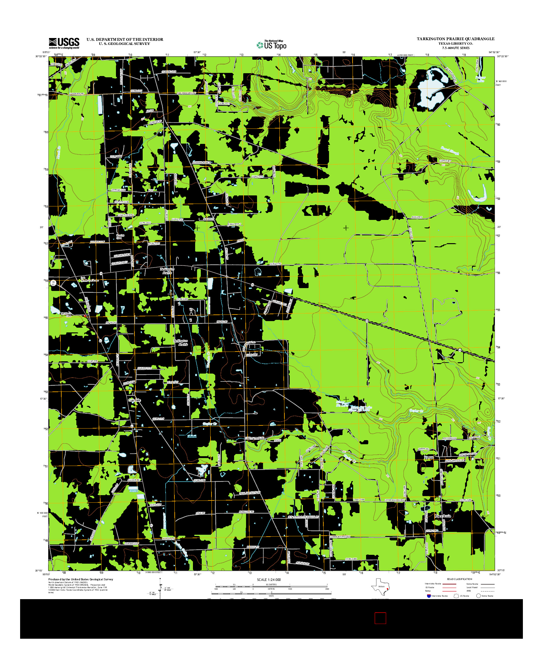 USGS US TOPO 7.5-MINUTE MAP FOR TARKINGTON PRAIRIE, TX 2013