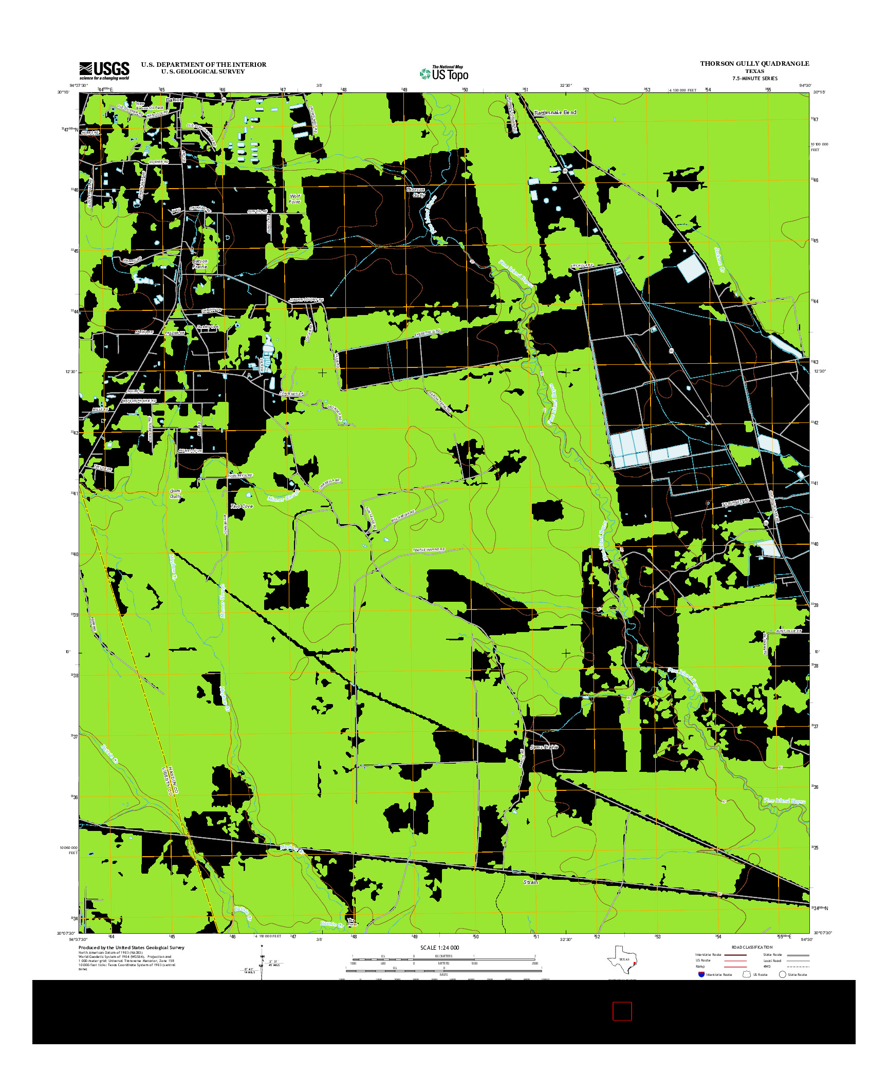 USGS US TOPO 7.5-MINUTE MAP FOR THORSON GULLY, TX 2013