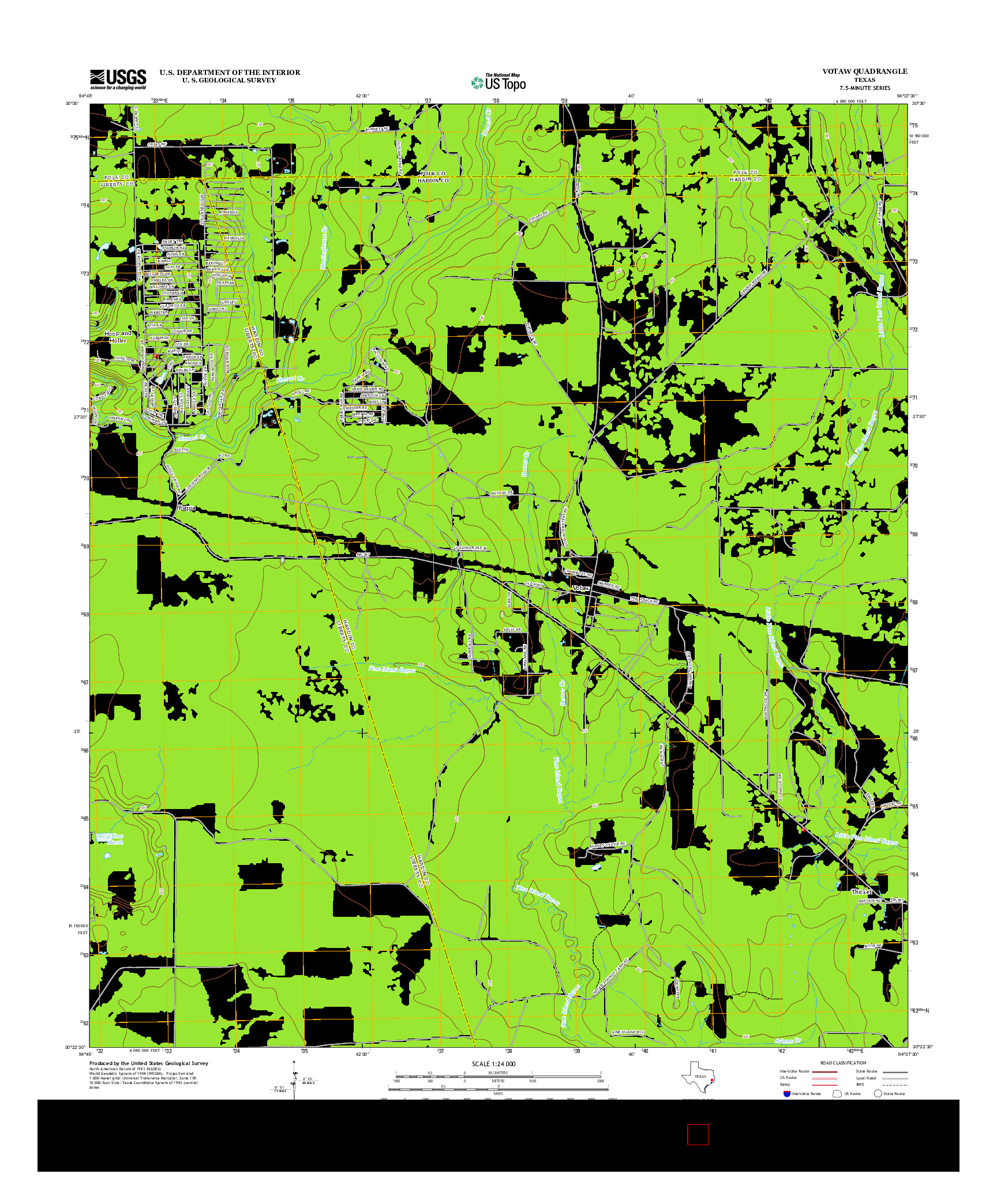 USGS US TOPO 7.5-MINUTE MAP FOR VOTAW, TX 2013