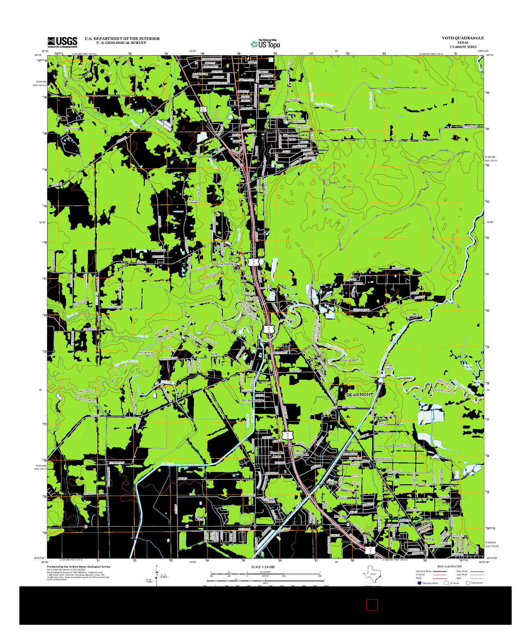 USGS US TOPO 7.5-MINUTE MAP FOR VOTH, TX 2013