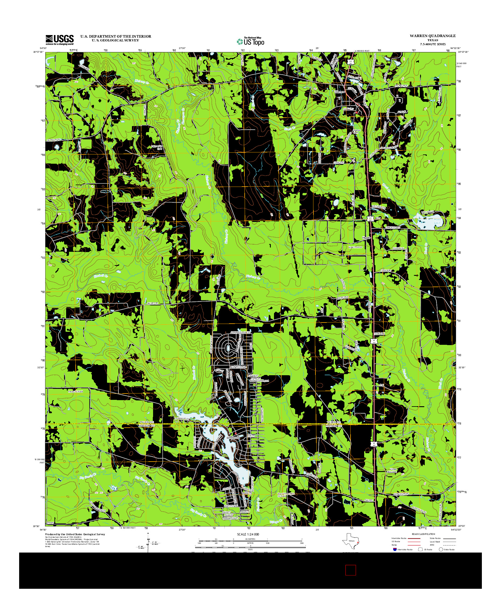 USGS US TOPO 7.5-MINUTE MAP FOR WARREN, TX 2013