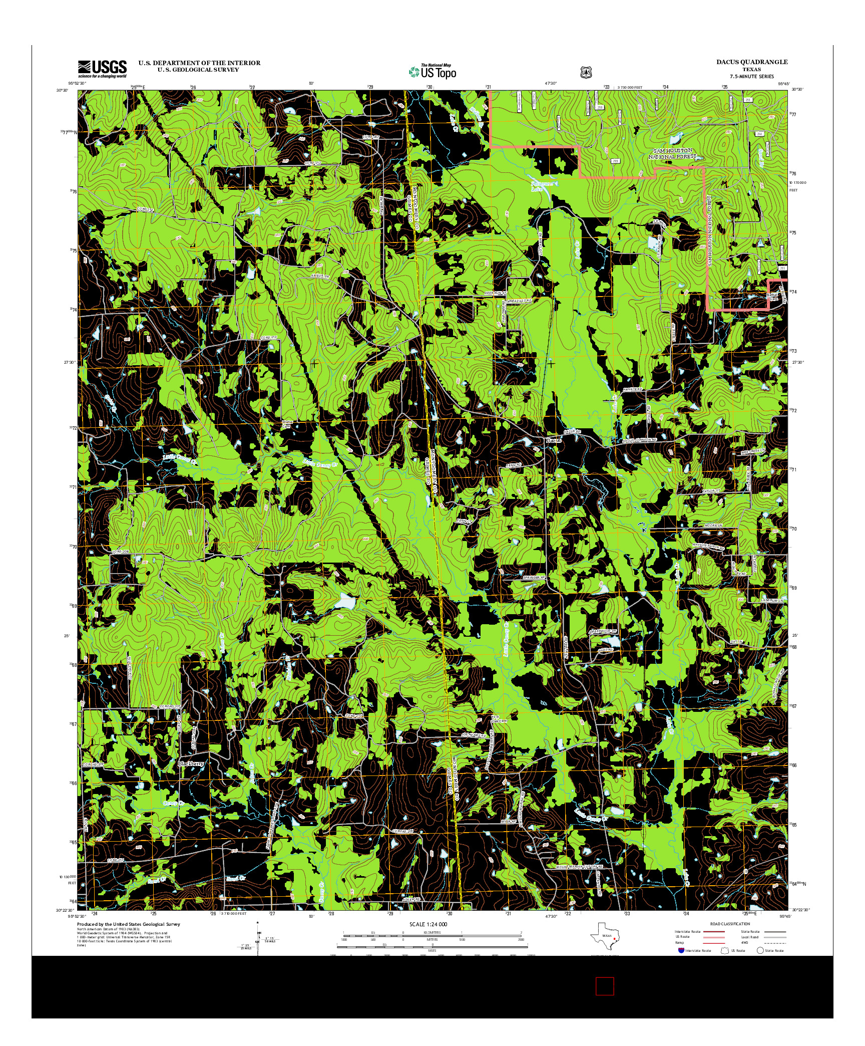 USGS US TOPO 7.5-MINUTE MAP FOR DACUS, TX 2013